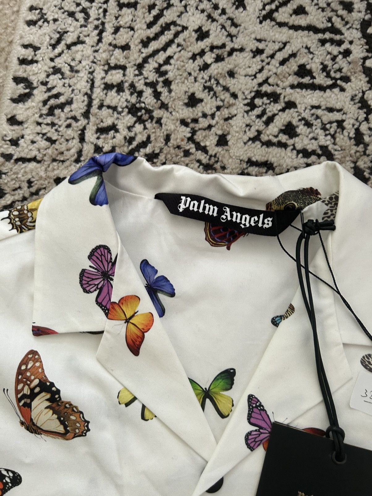 Palm Angels Palm Angels Butterfly Print Short Sleeve Bowling Shirt Size US L / EU 52-54 / 3 - 3 Thumbnail