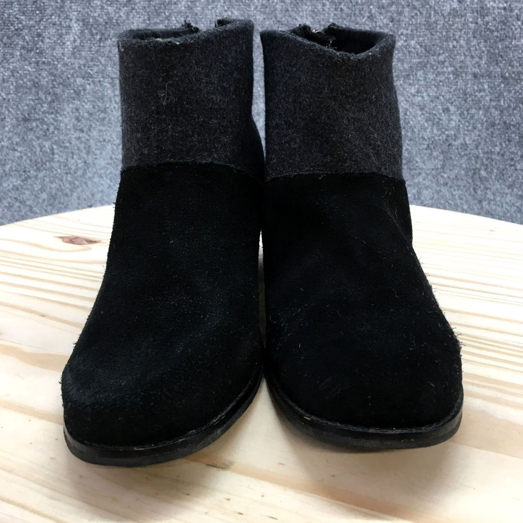 Toms Toms Boots Womens 9 Leila Ankle Booties Black Suede Block Heeled Zip Boots Size US 9 / IT 39 - 3 Thumbnail