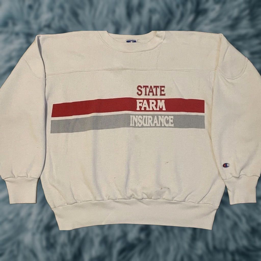 Champion Vtg 80s Champion State Farm Insurance Faded Boxy Fit Promo Sweatshirt L USA Grunge Shirt Mens Hoodie Size US L / EU 52-54 / 3 - 1 Thumbnail