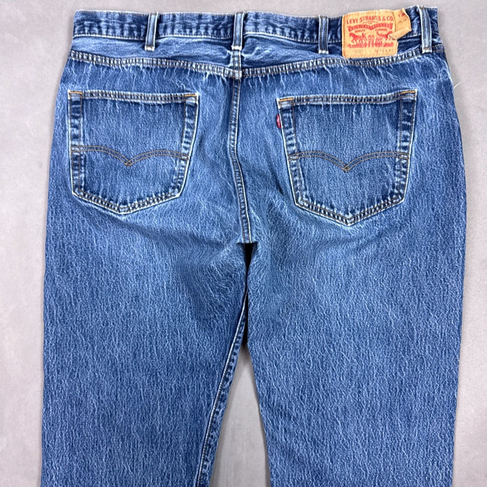 Levi's Levi's 501 Jeans Mens 42x32 Blue Distressed Button Fly Workwear Chore Pants Straight 5-Pocket Denim Regular Size Type: Jeans Size US 42 / EU 58 - 5 Thumbnail