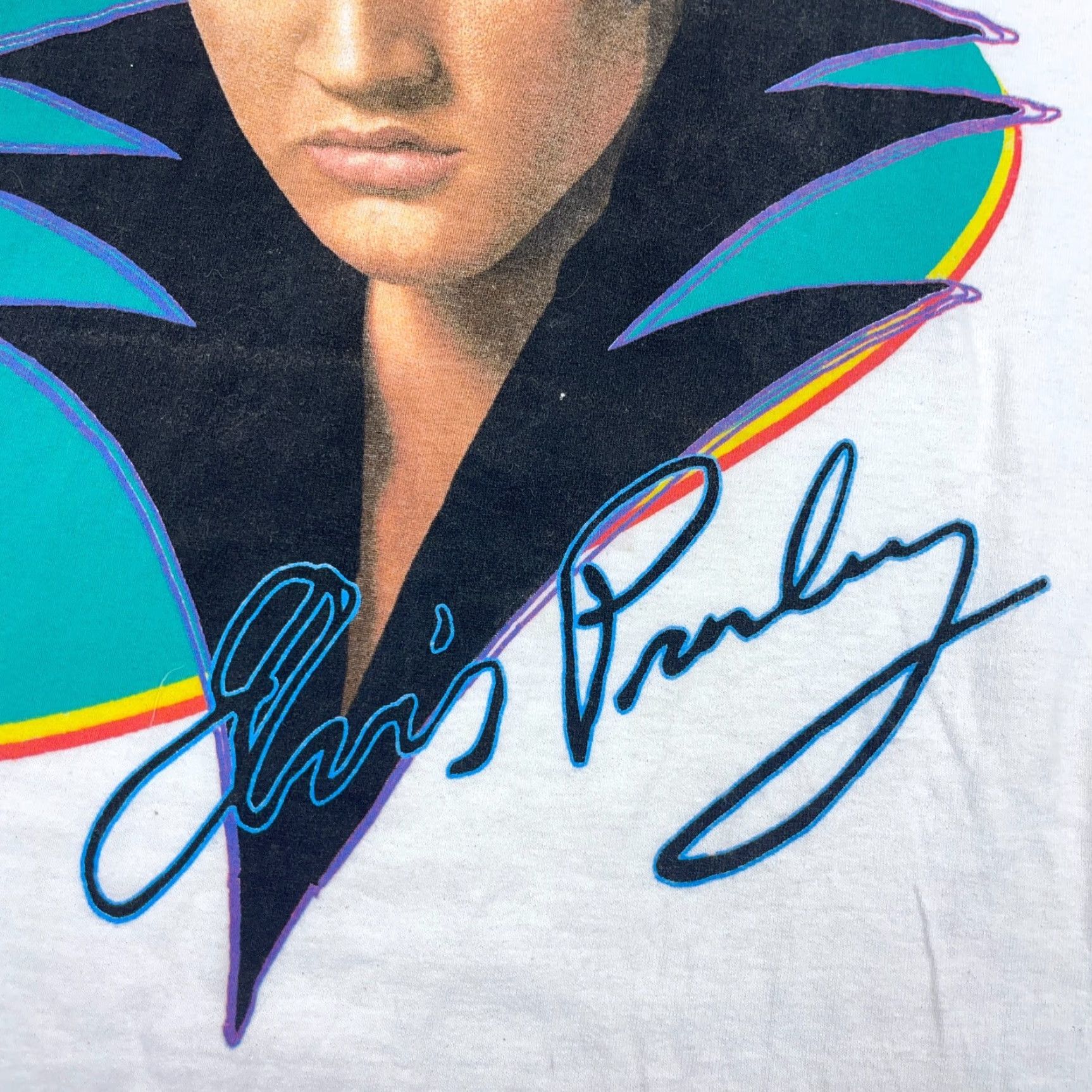 AAA VINTAGE Elvis Presley Shirt Men Large White Band Tee 90s 1996 Adult Original Size US L / EU 52-54 / 3 - 4 Thumbnail