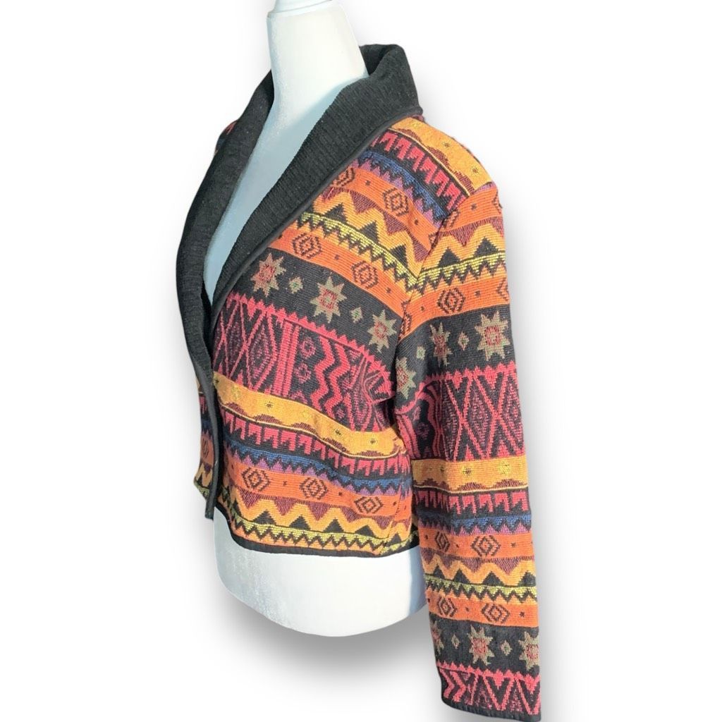 Vintage Vintage New Identity Jacket Southwestern Aztec Print Boxy Cr Size S / US 4 / IT 40 - 2 Thumbnail