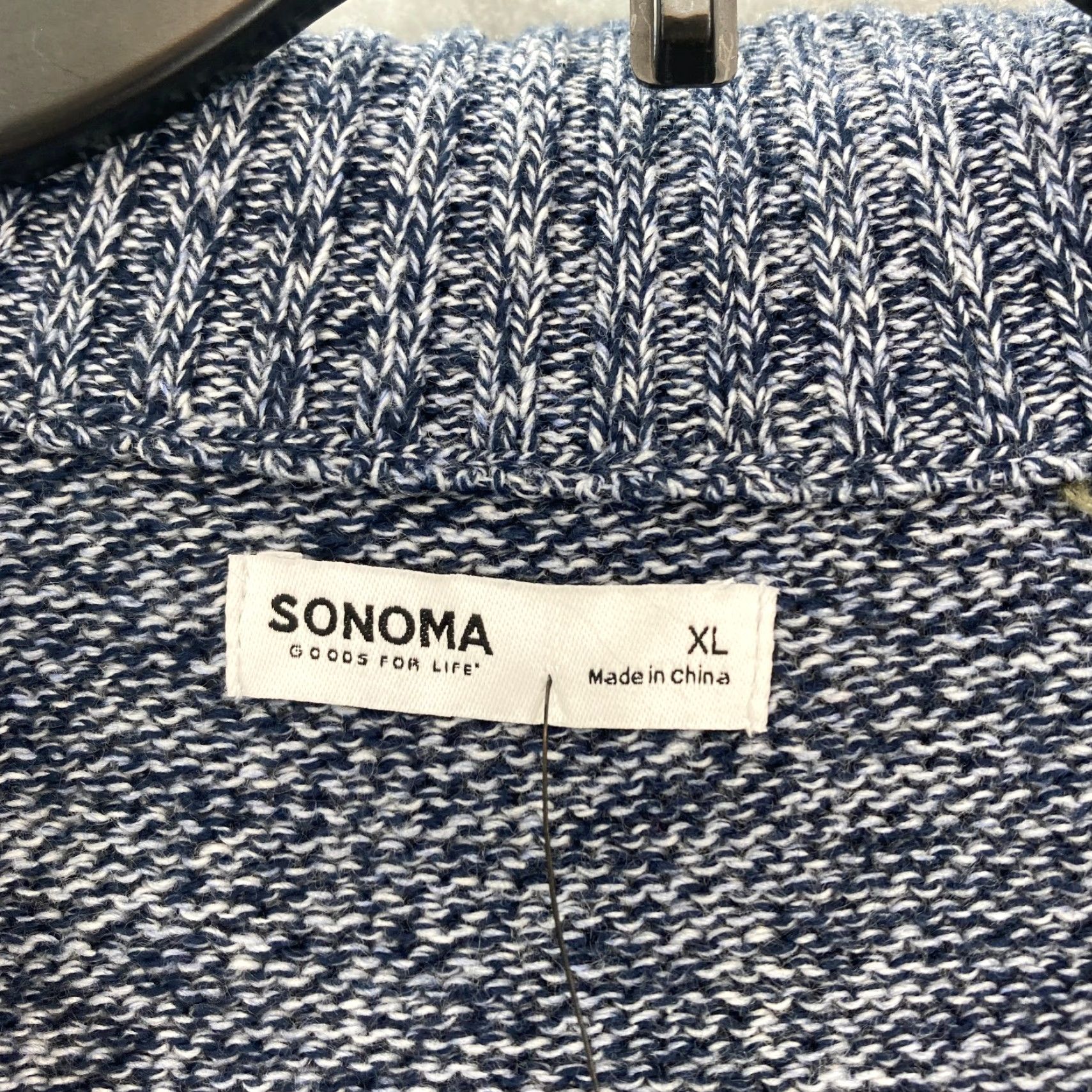 Vintage Sonoma The Supersoft Sweater Mens XL Blue Knit 1/4 Zip Pullover Casual Preppy Sweater Size US XL / EU 56 / 4 - 4 Thumbnail