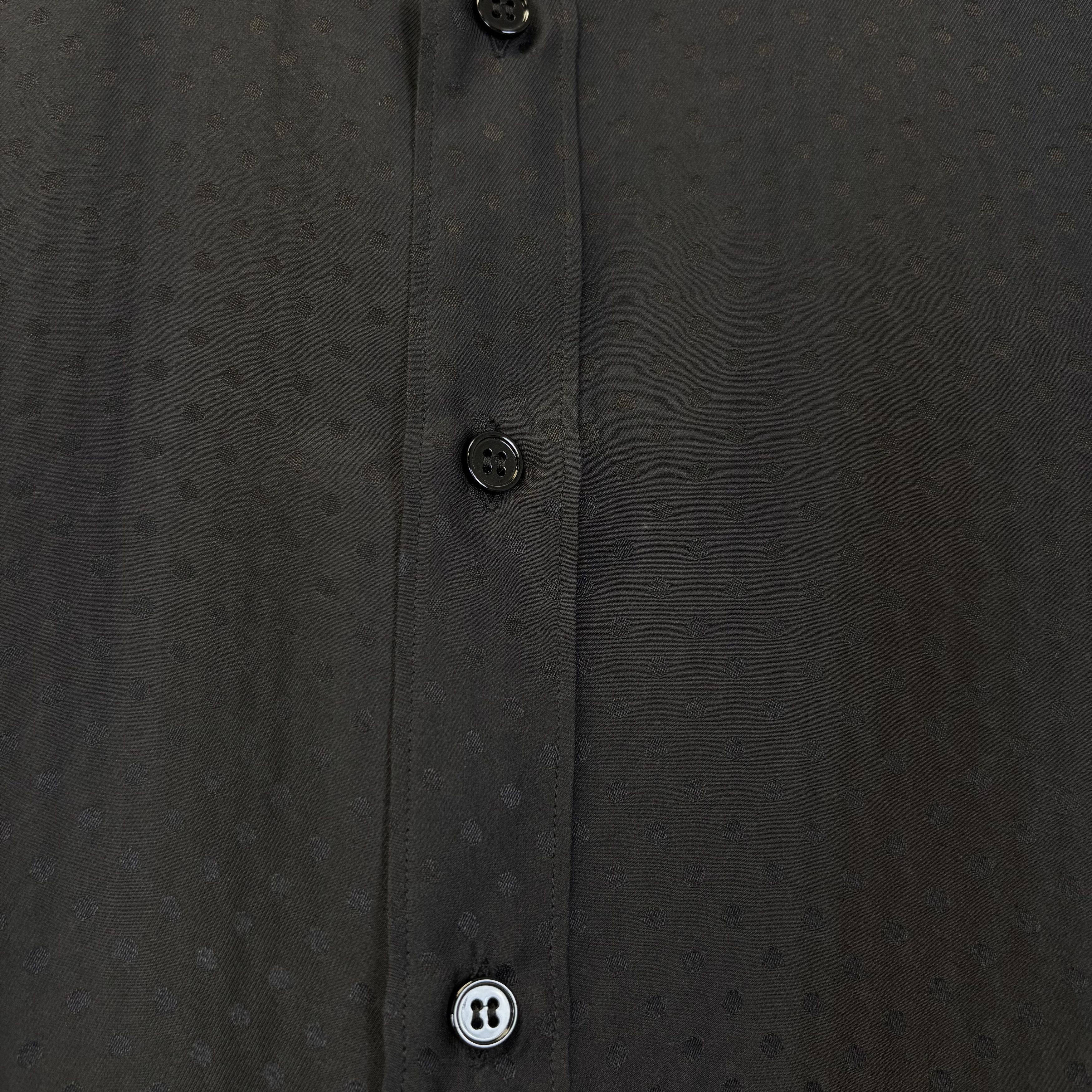 Saint Laurent Paris Saint Laurent Black Silk Dot Shirt Size US XL / EU 56 / 4 - 2 Thumbnail