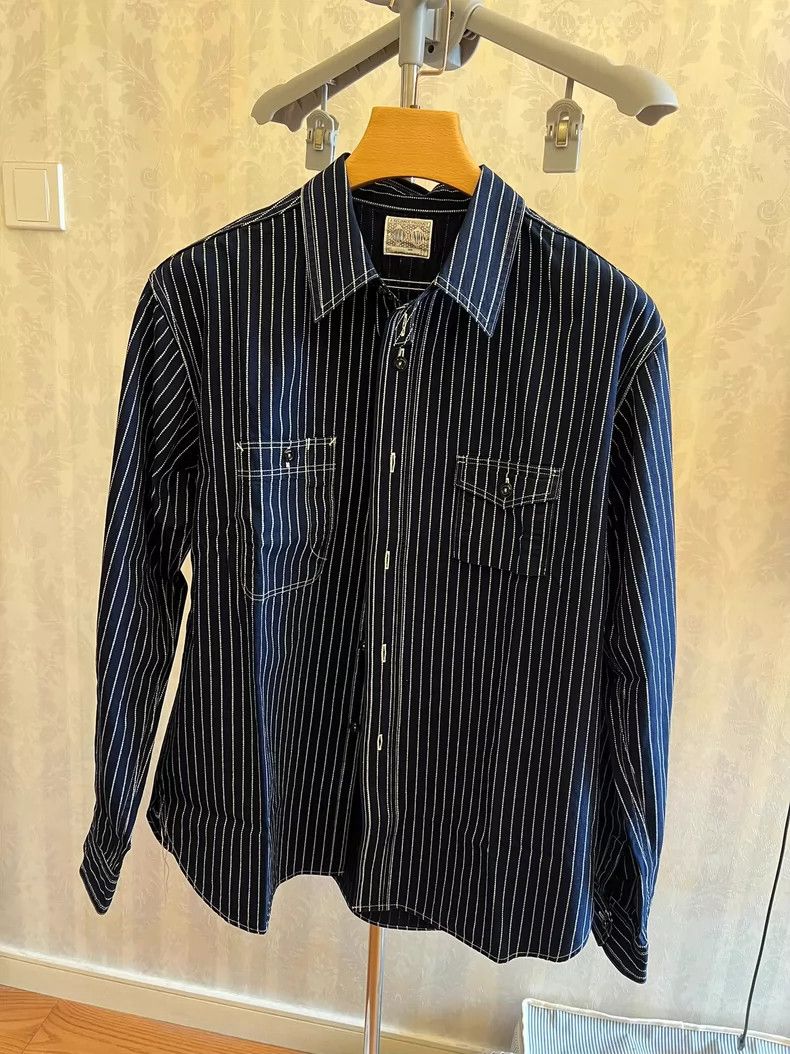 The Real McCoy's The Real McCoys Spot Dye Workwear Shirt, Size 17 Size US L / EU 52-54 / 3 - 1 Thumbnail