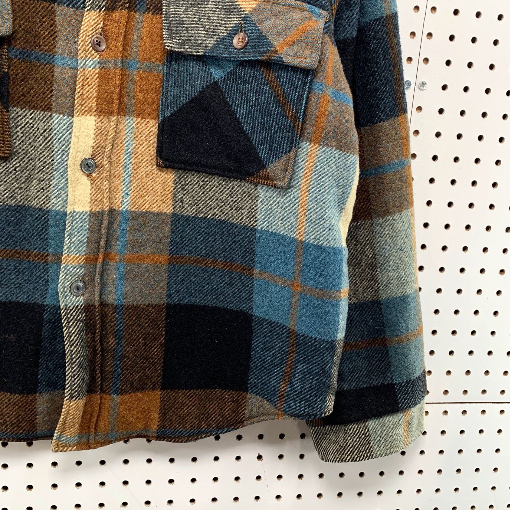 Vintage VINTAGE Sir Jac Button Jacket Mens L Plaid Wool Sherpa Lined 60s 50s Distressed Bomber Jacket Size US L / EU 52-54 / 3 - 7 Thumbnail