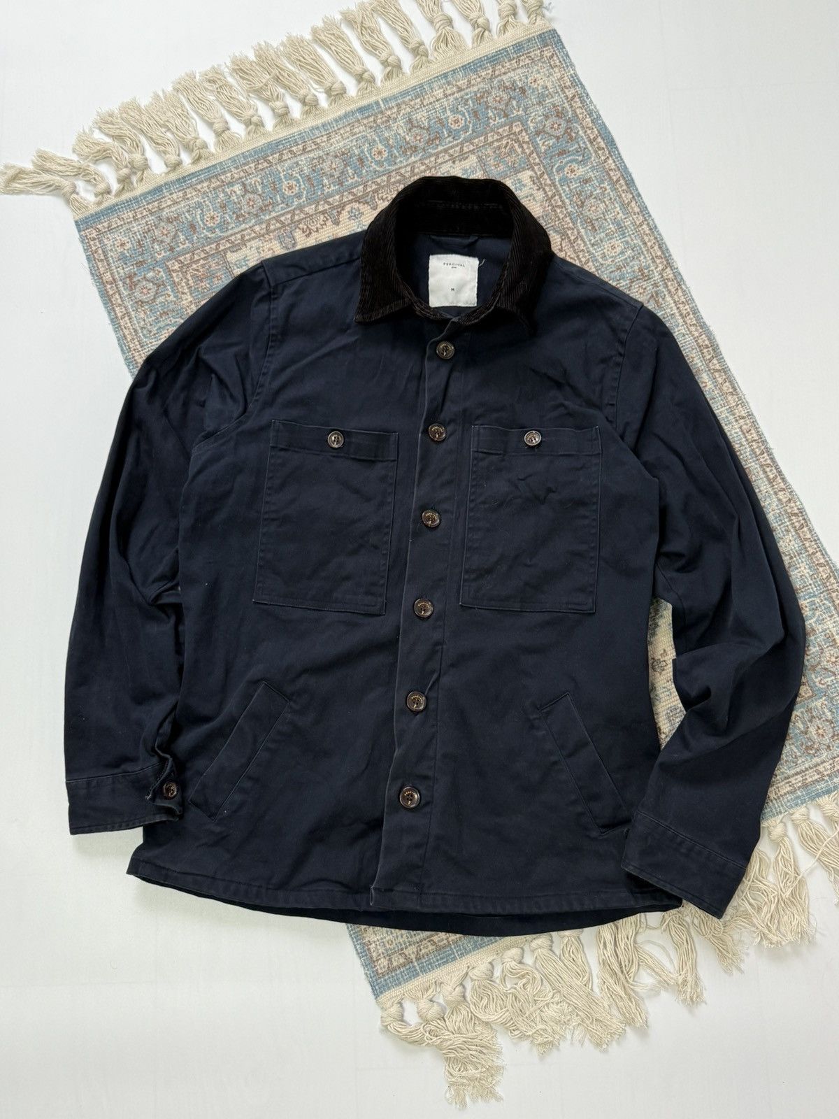 Percival Percival Work Multipocket Navy Cotton Jacket Size US M / EU 48-50 / 2 - 1 Thumbnail