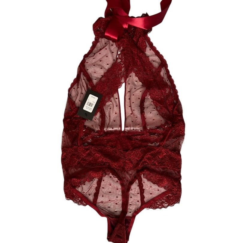 Other Frederick’s of Hollywood Deep Red Mesh Teddy, S Size S / US 4 / IT 40 - 4 Thumbnail
