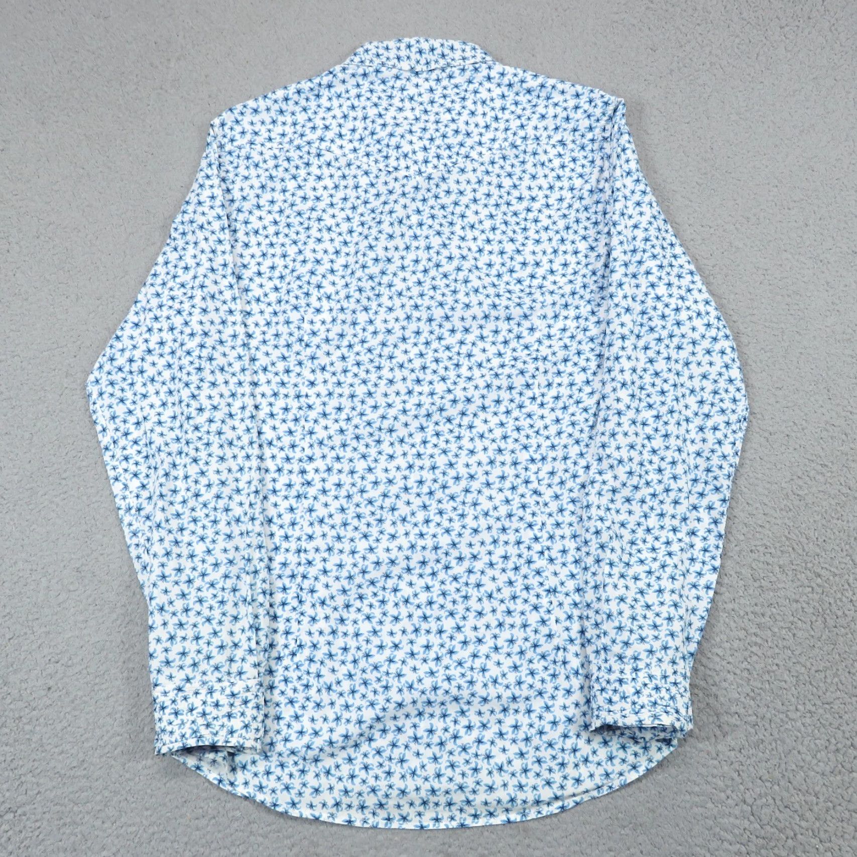 Diesel Diesel Shirt Mens Medium Blue White Western Pearl Snap Floral All Over Designer Shirt Size US M / EU 48-50 / 2 - 4 Thumbnail