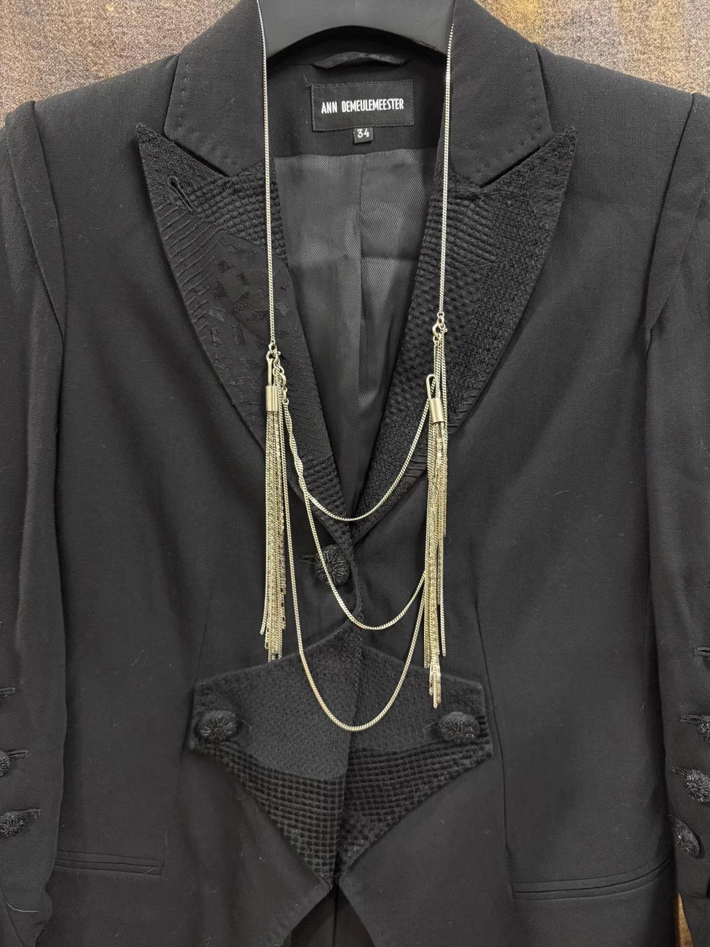 Ann Demeulemeester Ann Demeulemeester Embroidered Court Jacket K20 Size XXS / US 00 / IT 34 - 4 Thumbnail