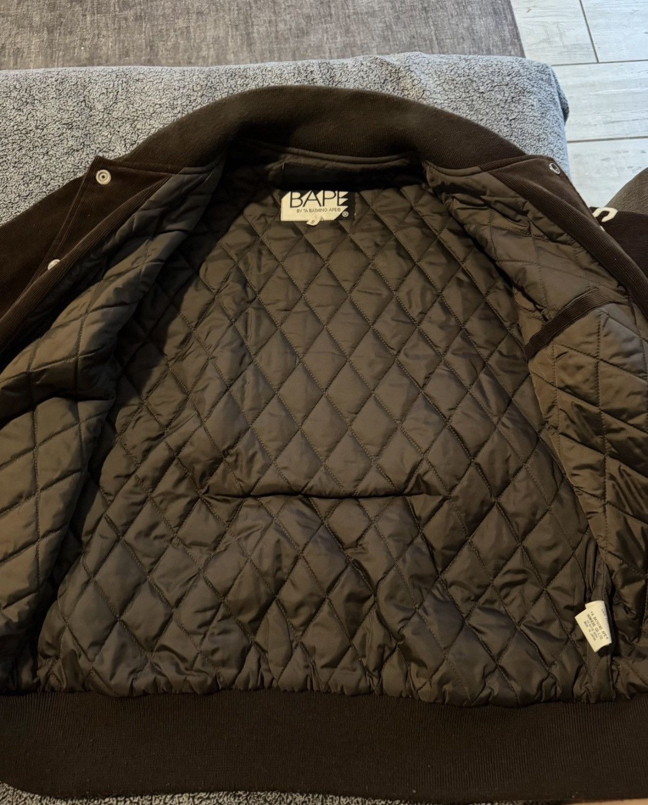 Bape A Bathing Ape BAPE General Made Corduroy Varsity Jacket S Size US S / EU 44-46 / 1 - 8 Thumbnail