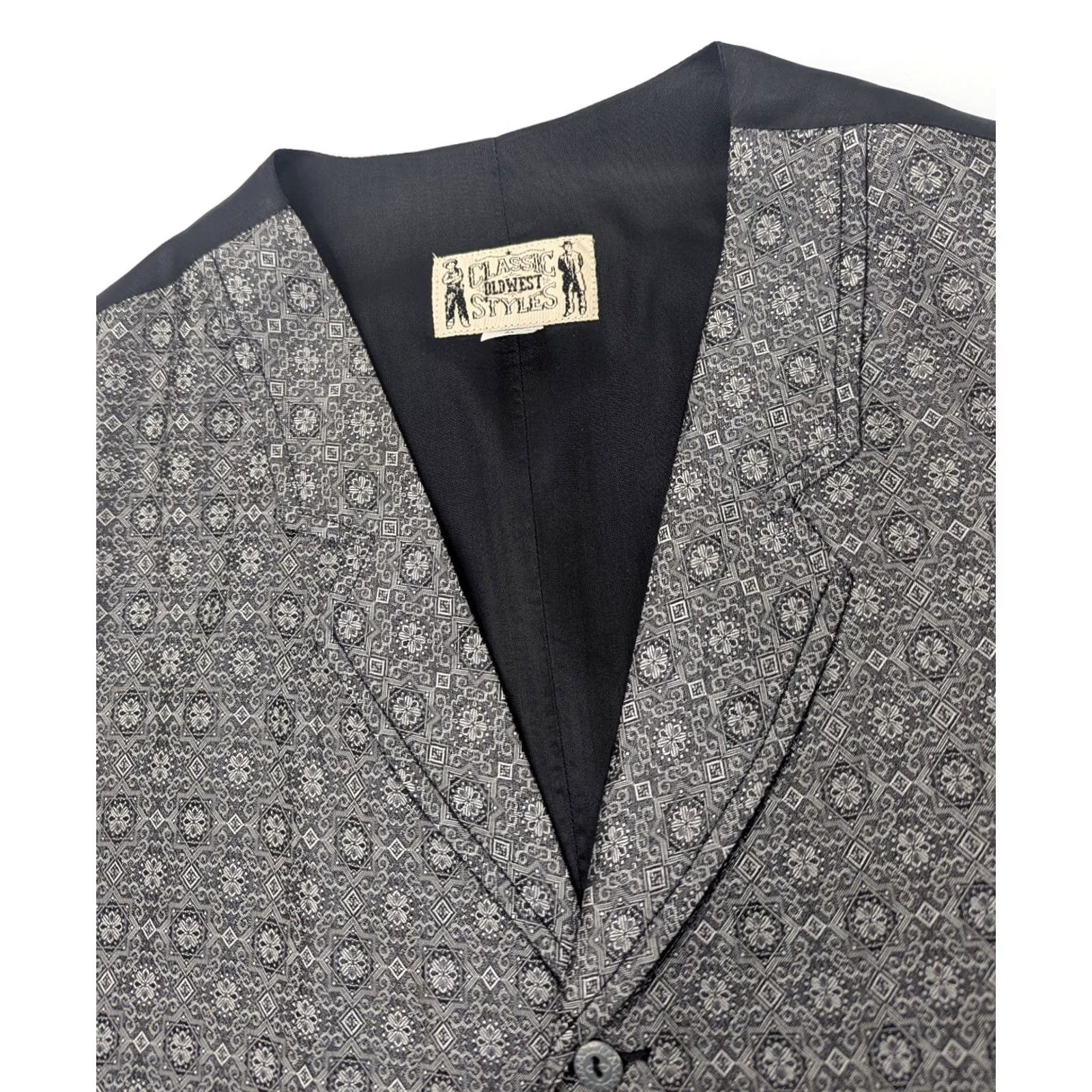 Vintage Classic Old West Styles Vest Men M Gray Polyester Cowboy Buckle Size US M / EU 48-50 / 2 - 6 Thumbnail