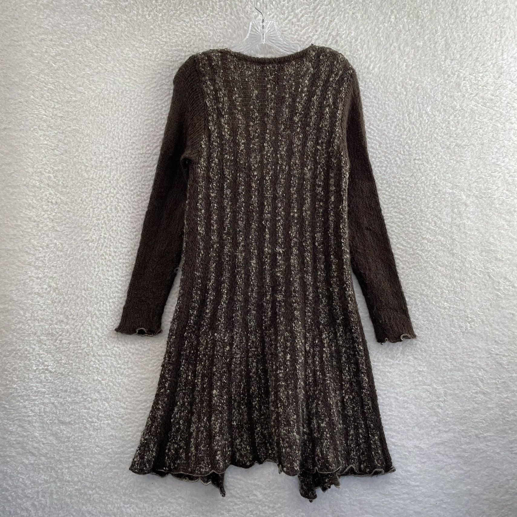 Bcbgmaxazria VINTAGE Y2K Duster Cardigan Sweater M Brown Wool Blend Fairy Grunge Whimsigoth Mens Women? Size M / US 6-8 / IT 42-44 - 2 Thumbnail