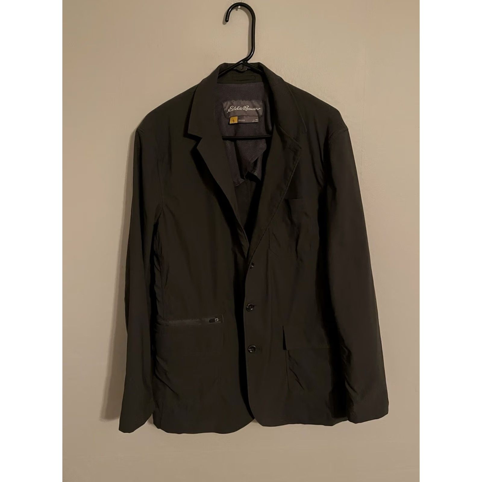 Eddie Bauer Eddie Bauer Travex Voyager Travel Blazer Jacket Sport Coat - Men's 42 Gray Nylon Spandex 3 Button Button Front Regular Mens Size 44R - 2 Thumbnail