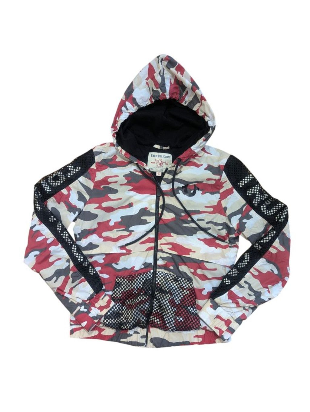 True Religion True Religion Camo + Mesh Red Windbreaker Jacket Small Size S / US 4 / IT 40 - 1 Thumbnail