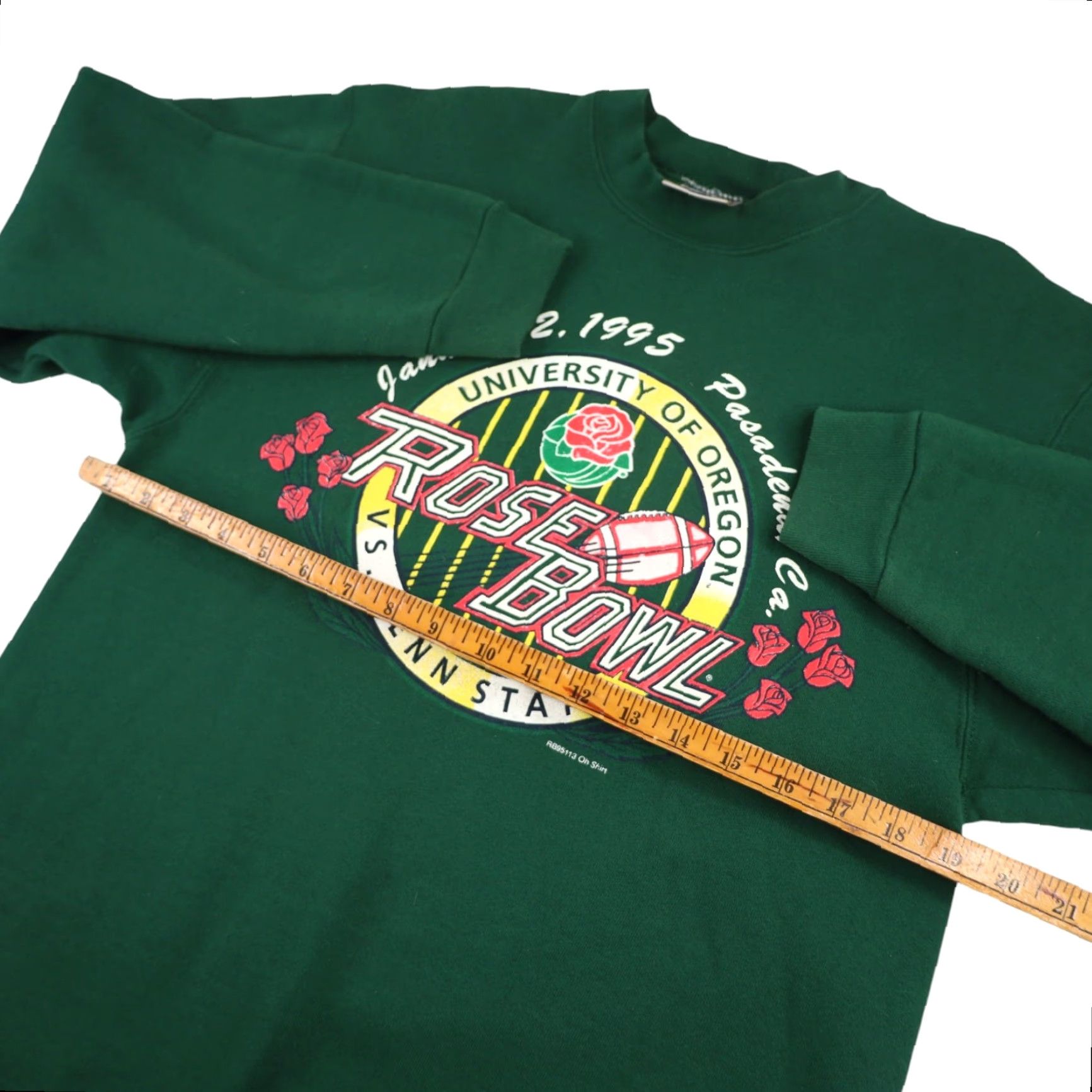 VINTAGE 1995 University of Oregon Ducks Rose Bowl Graphic Sweatshirt Mens Medium Green Sweatshirt