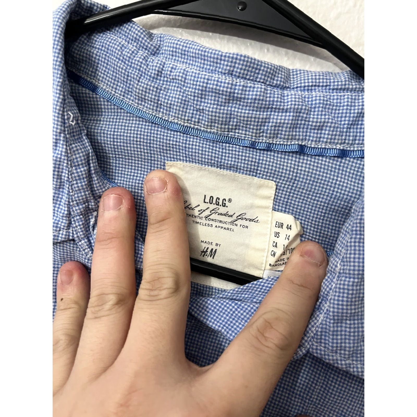 H&M H&M Vintage Women's Button-Up Shirt Size 14 Blue Check Size XL / US 12-14 / IT 48-50 - 3 Thumbnail