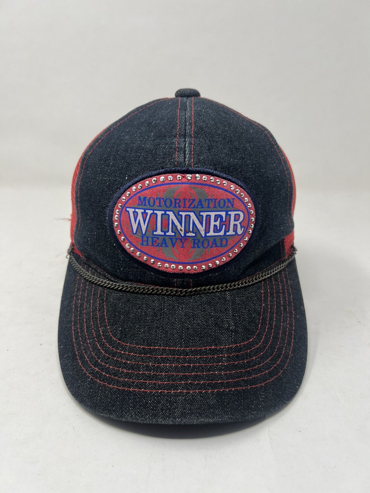 Japanese Brand Winner Motorization Heavy Road Chain Trucker Hat Cap Size ONE SIZE - 1 Thumbnail