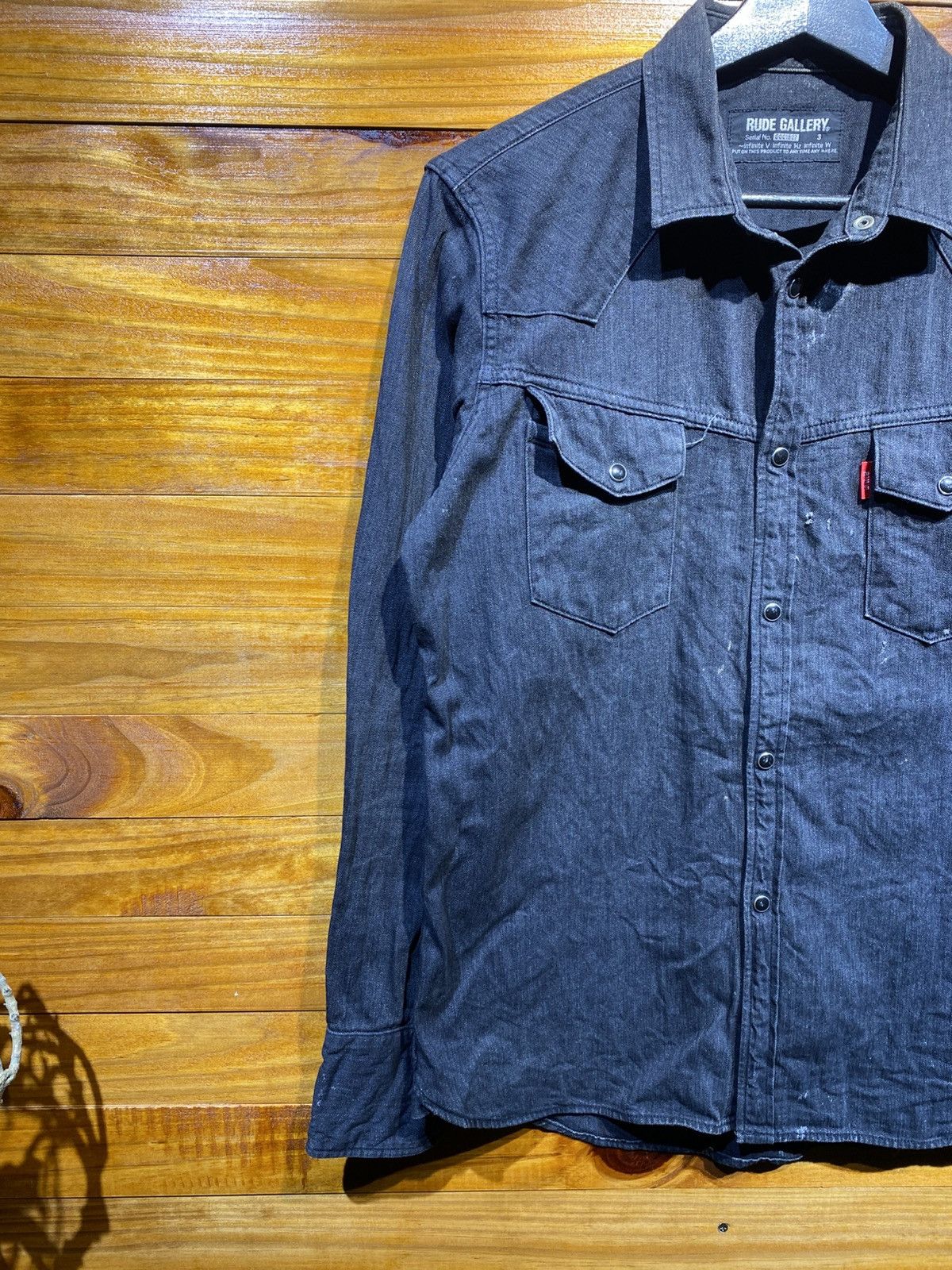 RUDE GALLERY Rude Gallery Japan Black Denim Western Shirt Casual Workwear Size US S / EU 44-46 / 1 - 7 Thumbnail