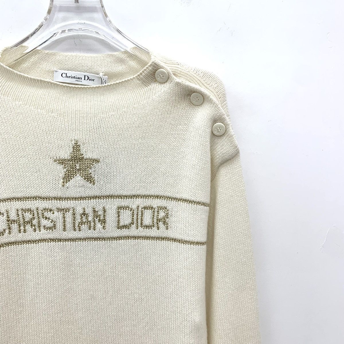 Dior Dior Star Logo Letter Intarsia Cashmere Knit Sweater K26WX Size L / US 10 / IT 46 - 3 Thumbnail