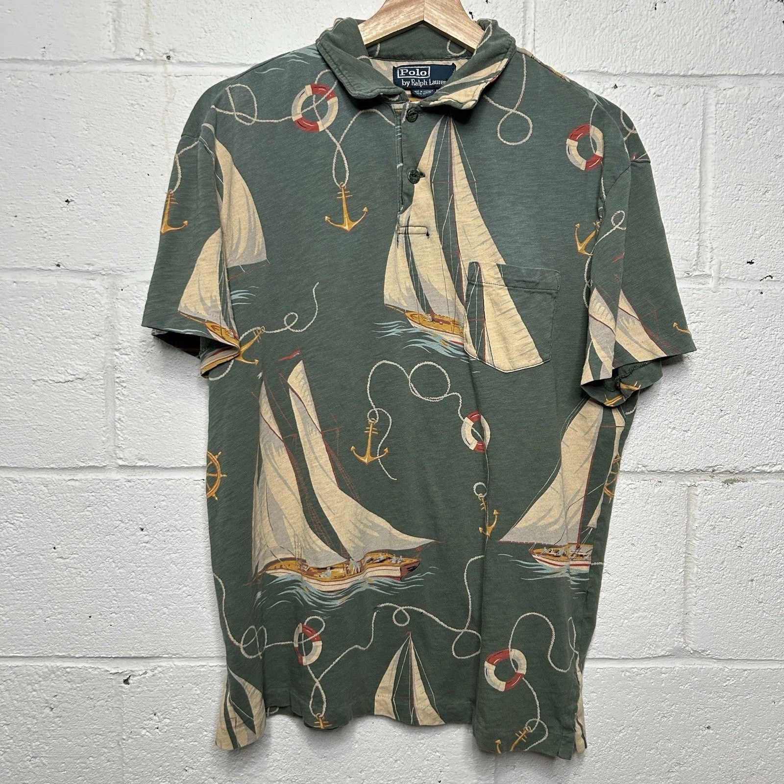 Polo Ralph Lauren Vintage Polo Ralph Lauren All Over Print “Sailing” Shirt Size US M / EU 48-50 / 2 - 1 Thumbnail