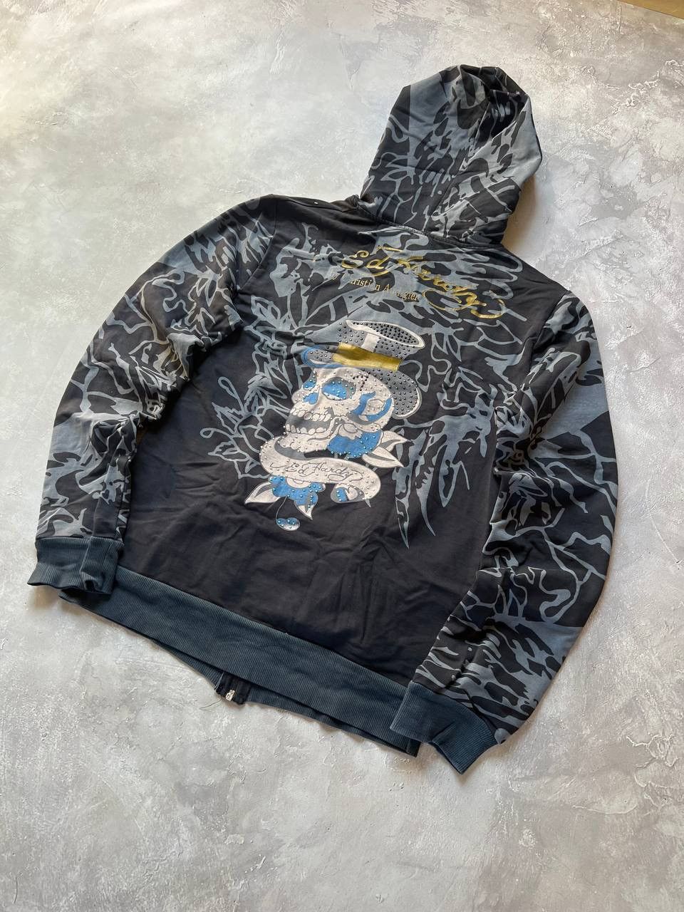 Ed Hardy × Vintage Vintage Ed Hardy Zip Hoodie Size S / US 4 / IT 40 - 6 Thumbnail