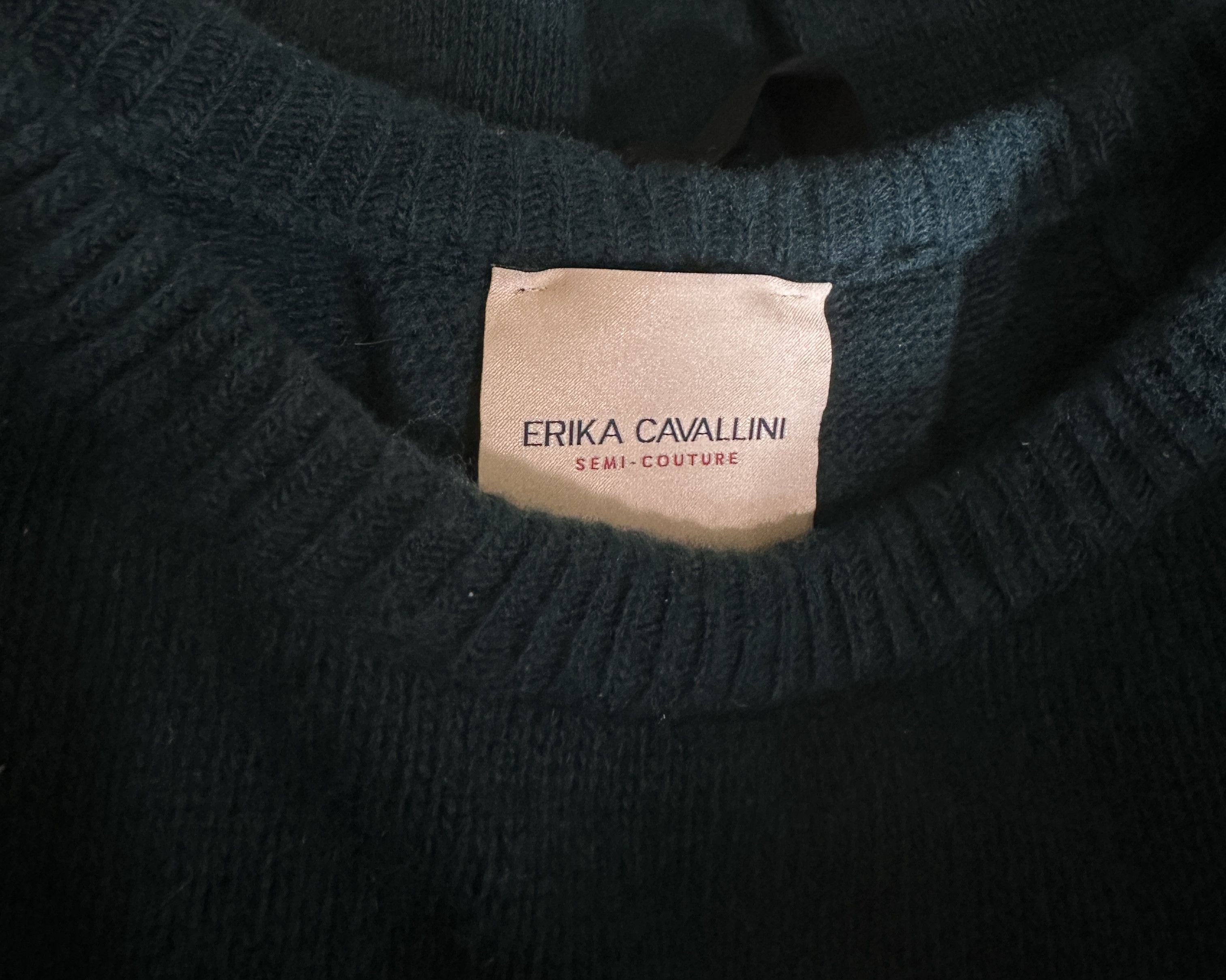Designer Erika Cavallini green cashmere sweater Size L / US 10 / IT 46 - 4 Thumbnail