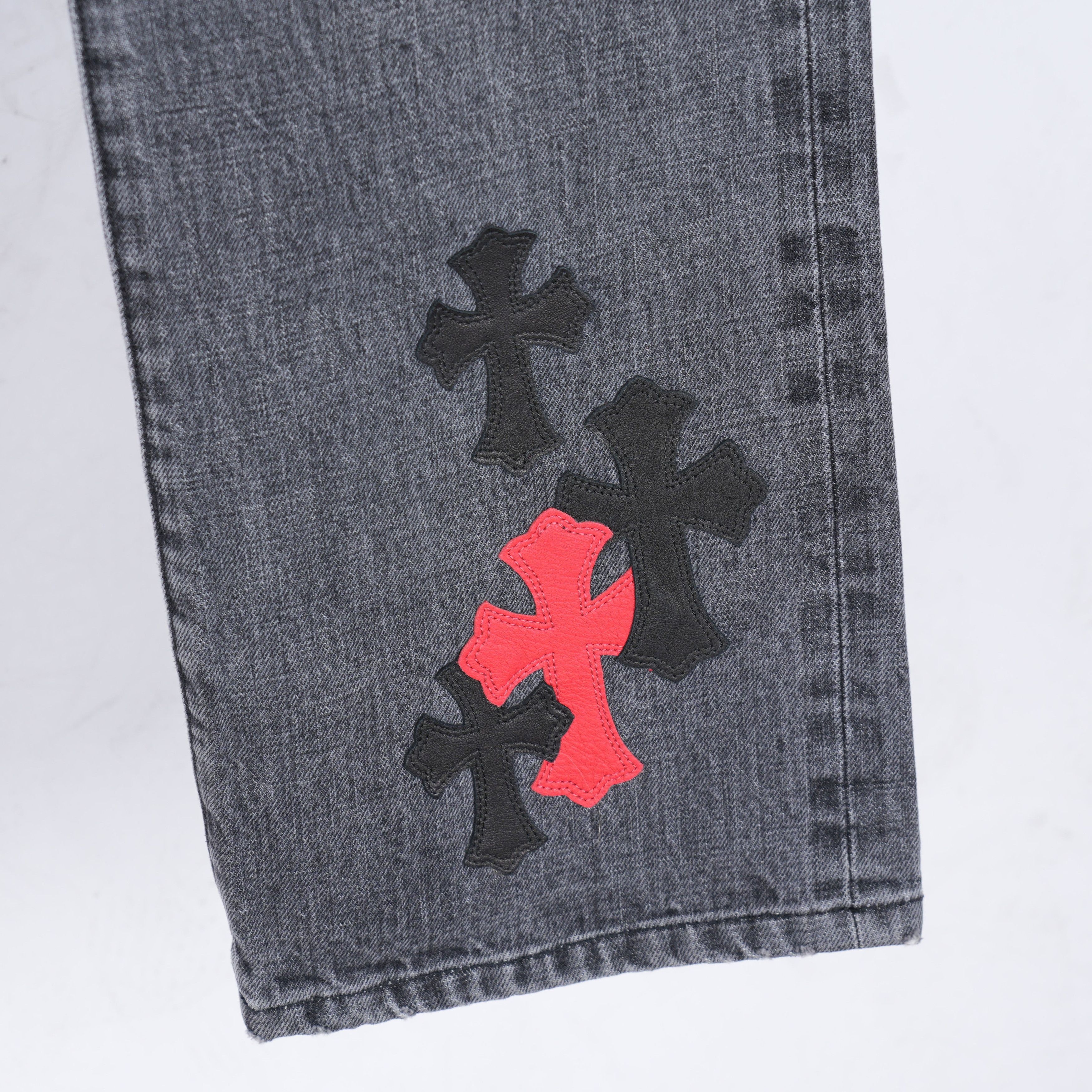 Chrome Hearts CHROME HEARTS DRAKE CLB RED/BLACK PATCH DENIM Size US 34 / EU 50 - 5 Thumbnail