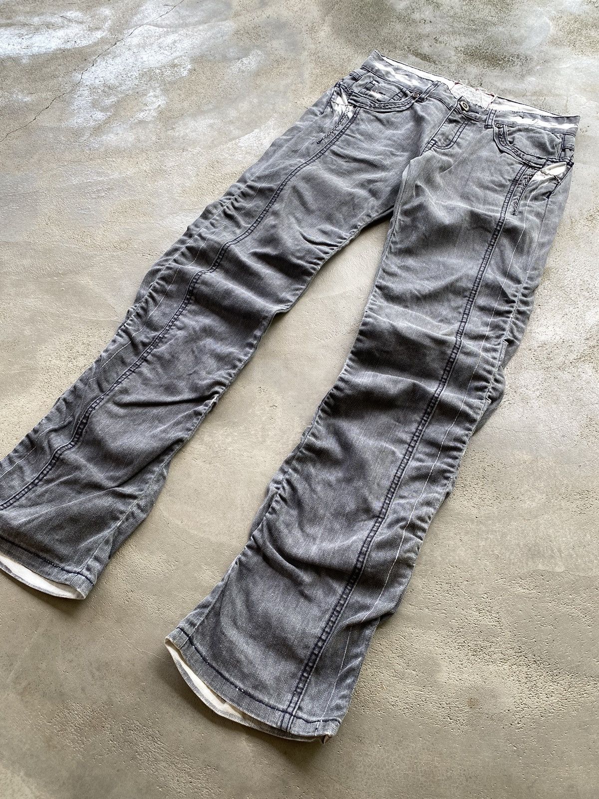 If Six Was Nine × Japanese Brand Vintage Tough Ruched Jeans Size US 31 - 4 Thumbnail