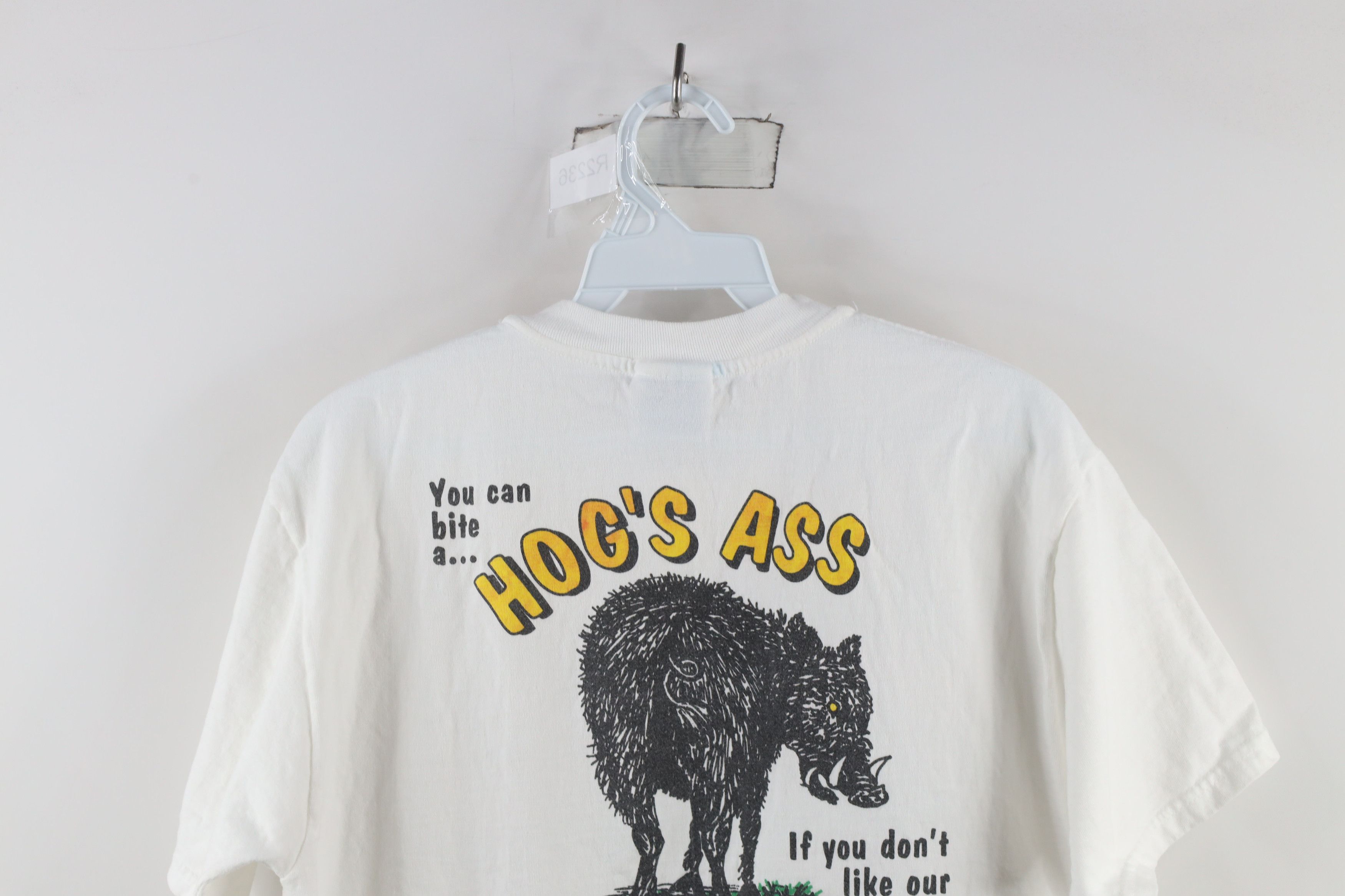 Vintage Vintage 90s Hogs Ass Garlic Habanero Sauce T-Shirt White Size US M / EU 48-50 / 2 - 13 Thumbnail
