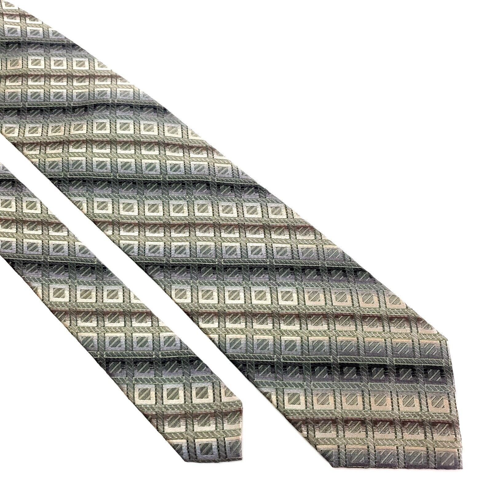 Vintage Bocara Silk Tie Woven Tan Geometric Size ONE SIZE - 1 Thumbnail