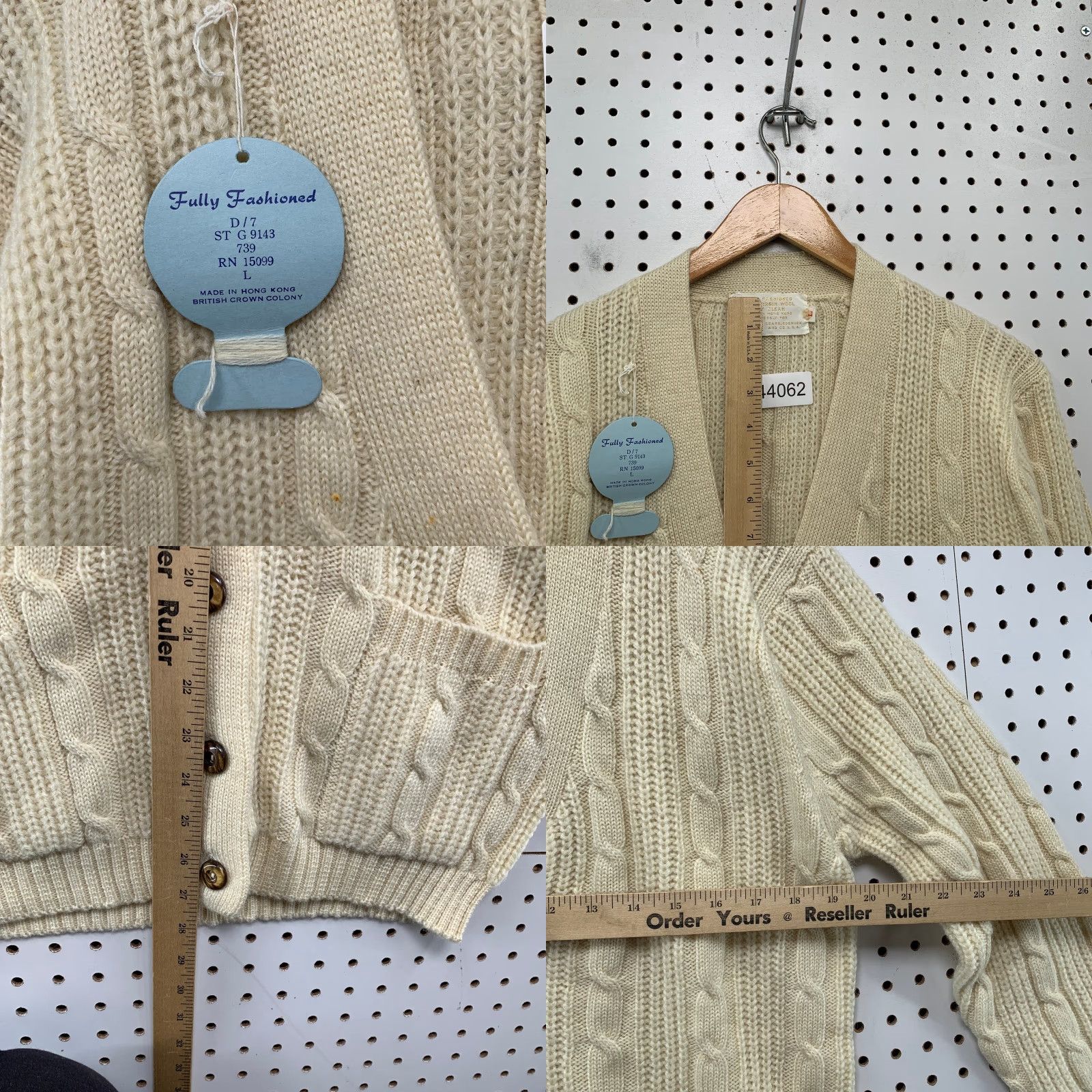 Sears VINTAGE Sears Virgin Wool Cardigan Sweater Beige Womens Large Long Sleeve V-Neck Button Knit Winter Womens Size L / US 10 / IT 46 - 8 Thumbnail