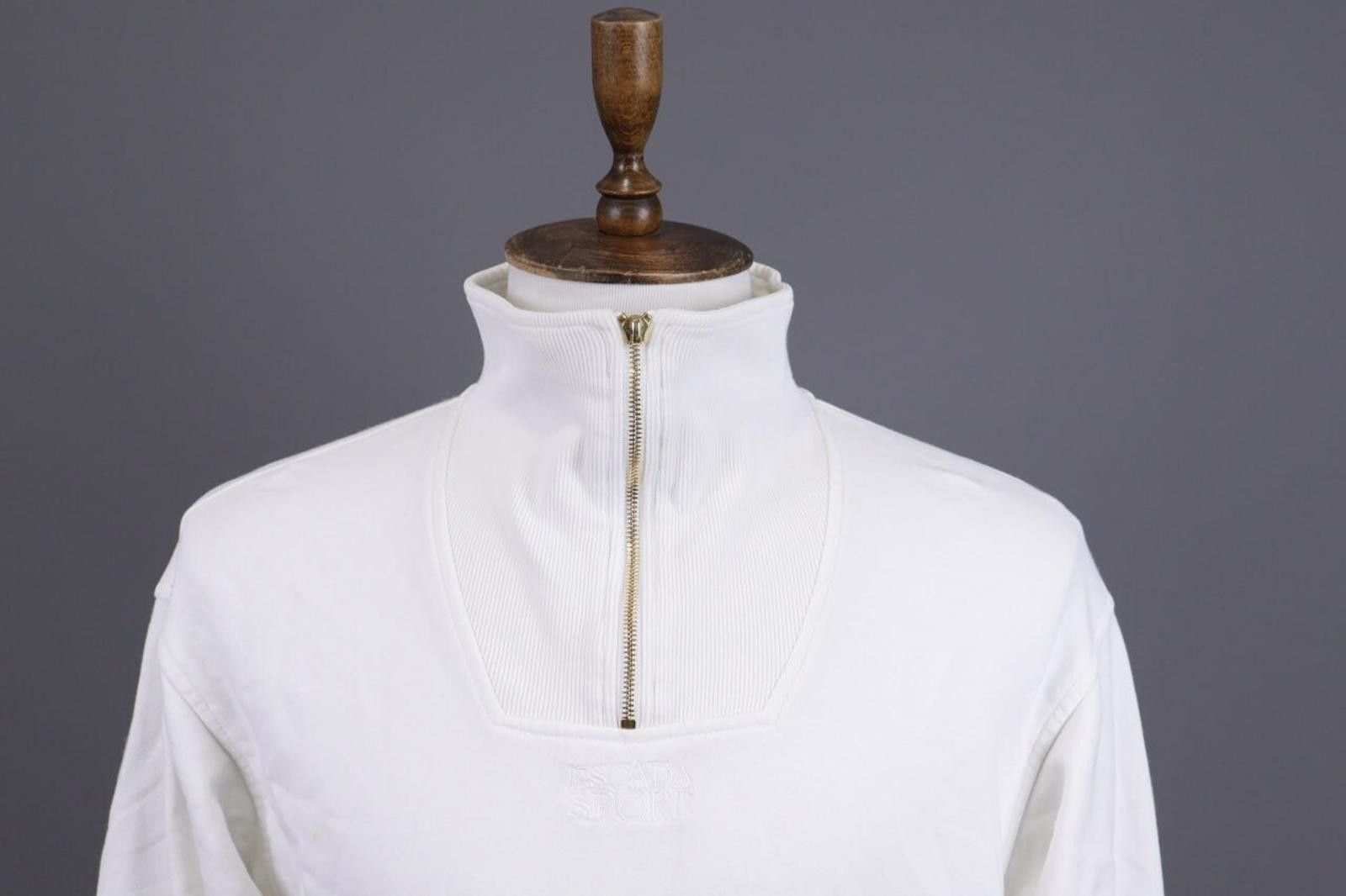 Escada Sport Esacada Sport White Knit High Neck 1/4 Zip Sweater Size M Size US M / EU 48-50 / 2 - 2 Thumbnail