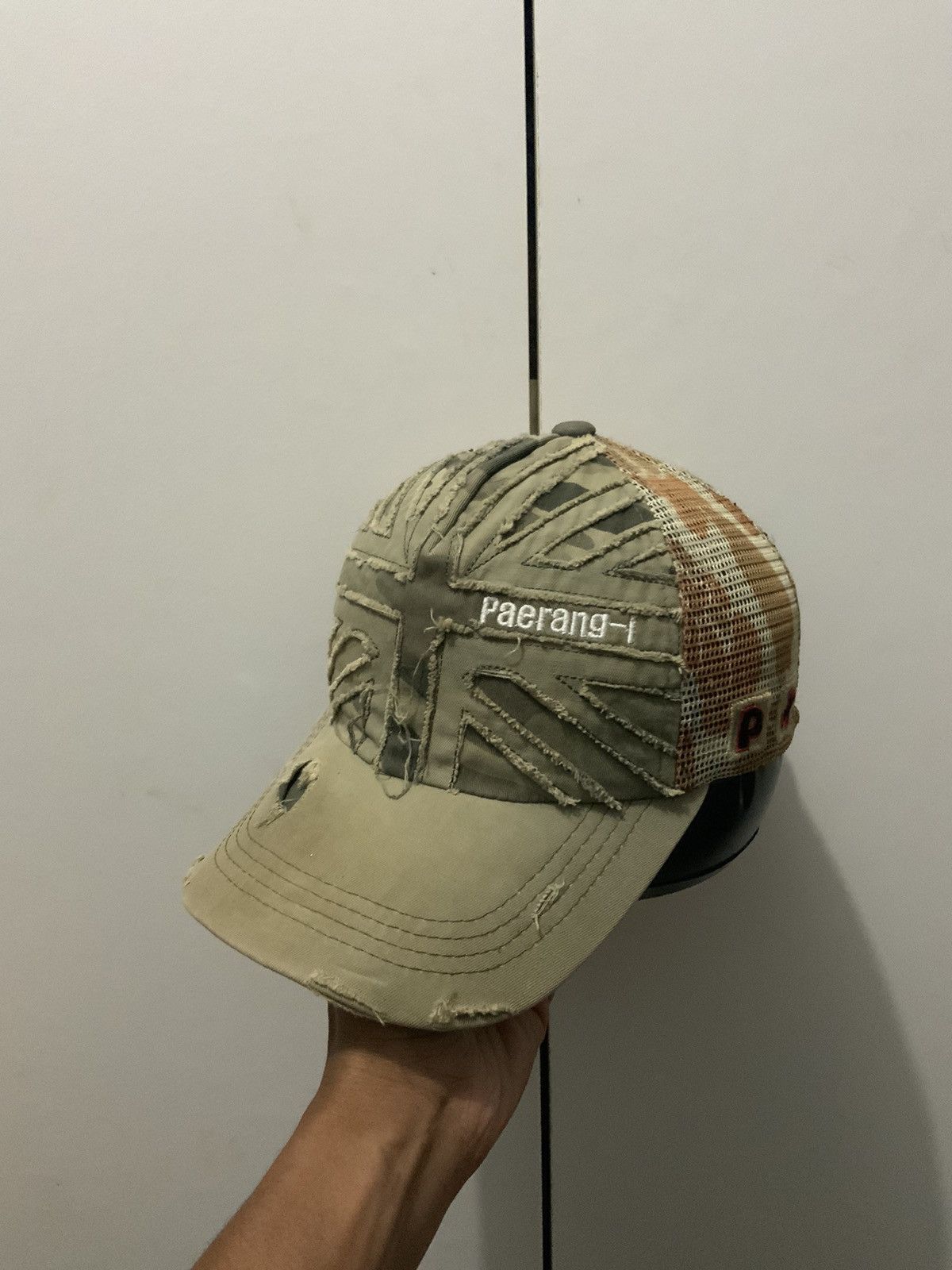 If Six Was Nine Paerang-i Distressed Camo Trucker Hat Size ONE SIZE - 2 Thumbnail