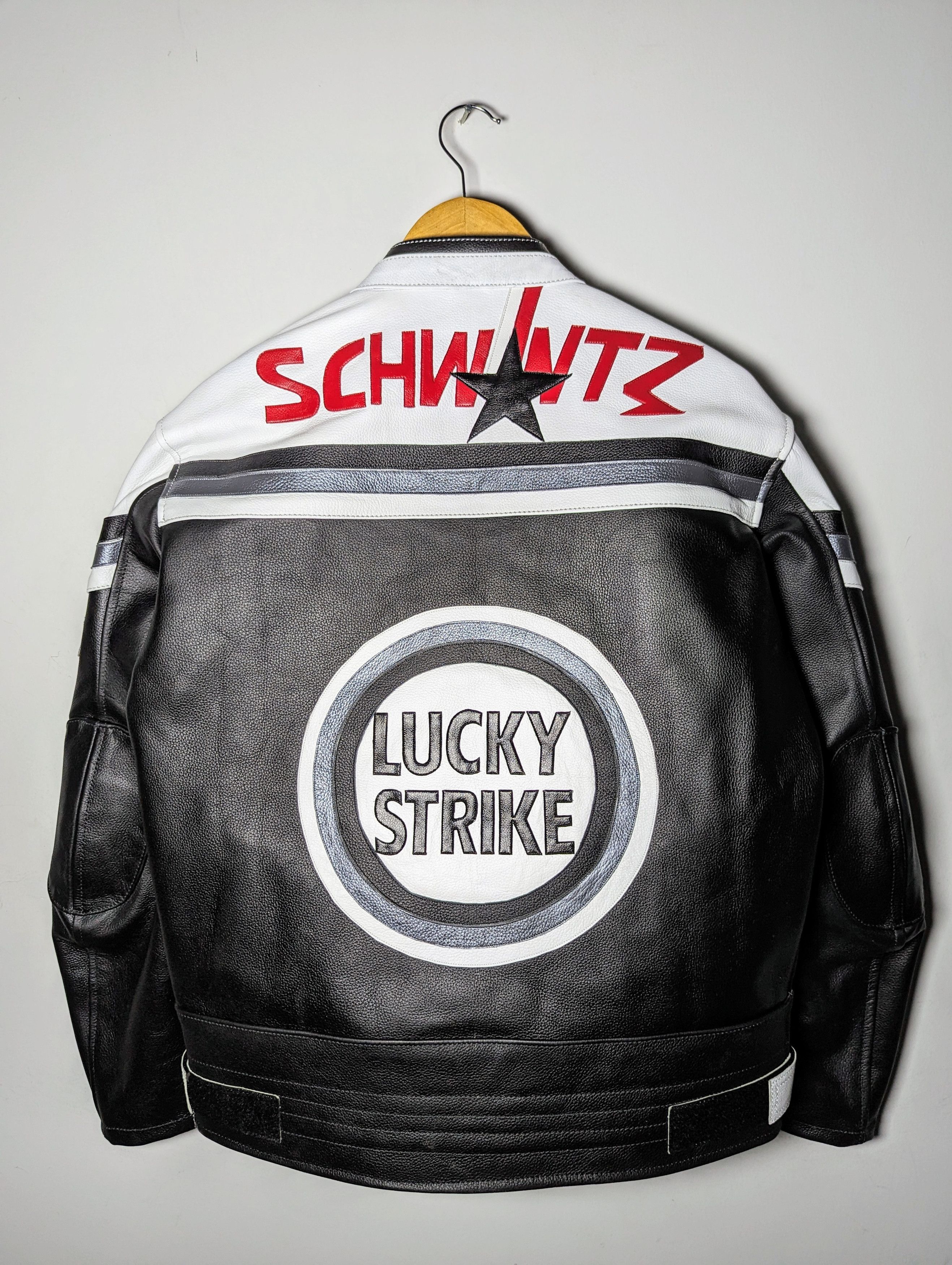 Vintage 🔥💵 LUCKY STRIKE RARE 90s LEATHER JACKET Size US L / EU 52-54 / 3 - 2 Thumbnail