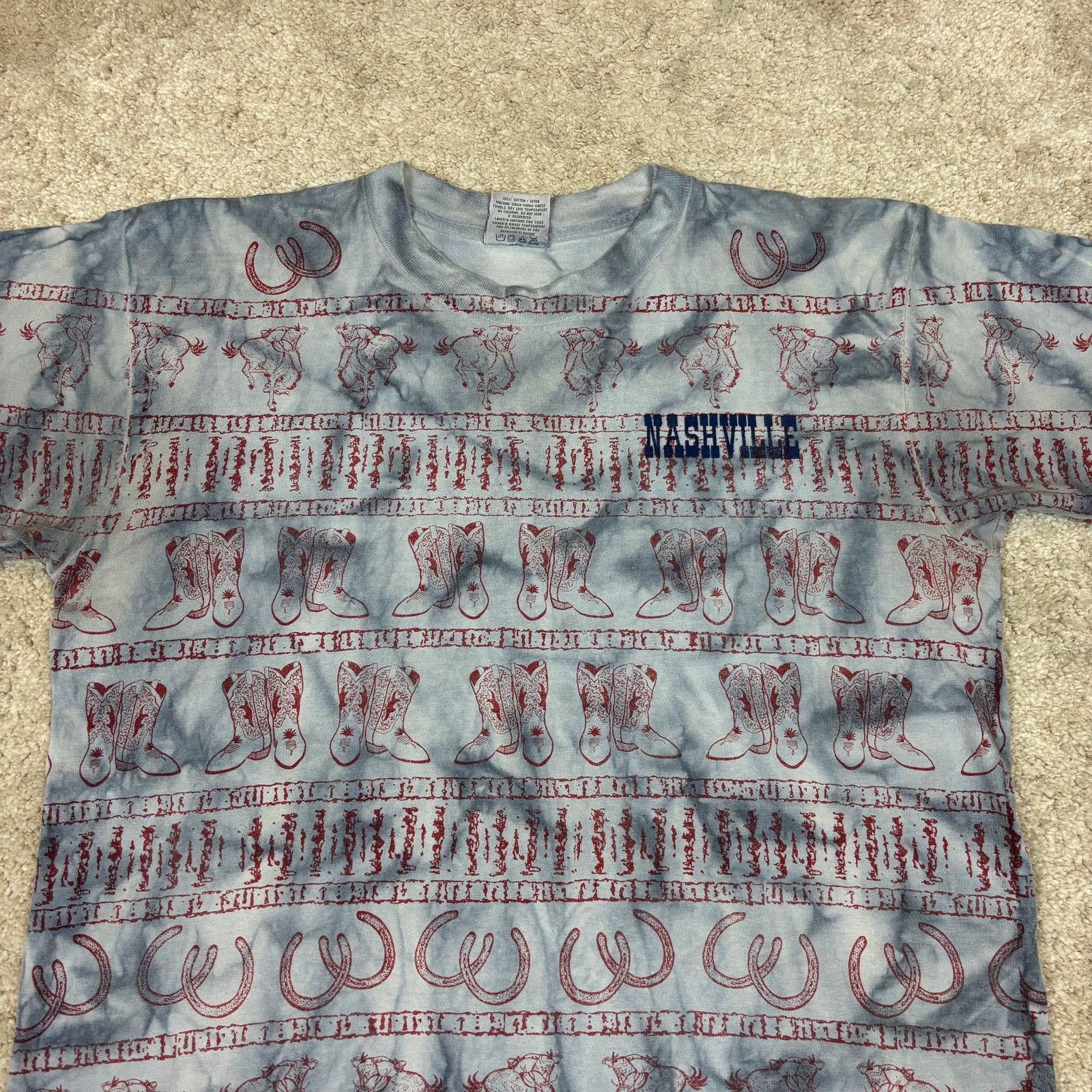 Gildan Vintage 90s Nashville Tennessee Rodeo AOP Shirt Men's Large Size US L / EU 52-54 / 3 - 2 Thumbnail