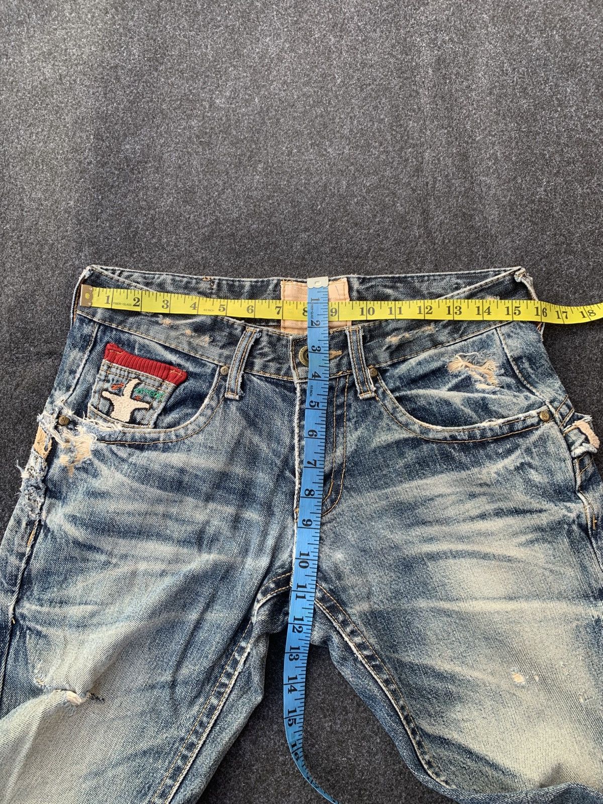 14th Addiction Vintage Lolita Jeans Crazy faded & distressed. Size US 31 - 9 Thumbnail