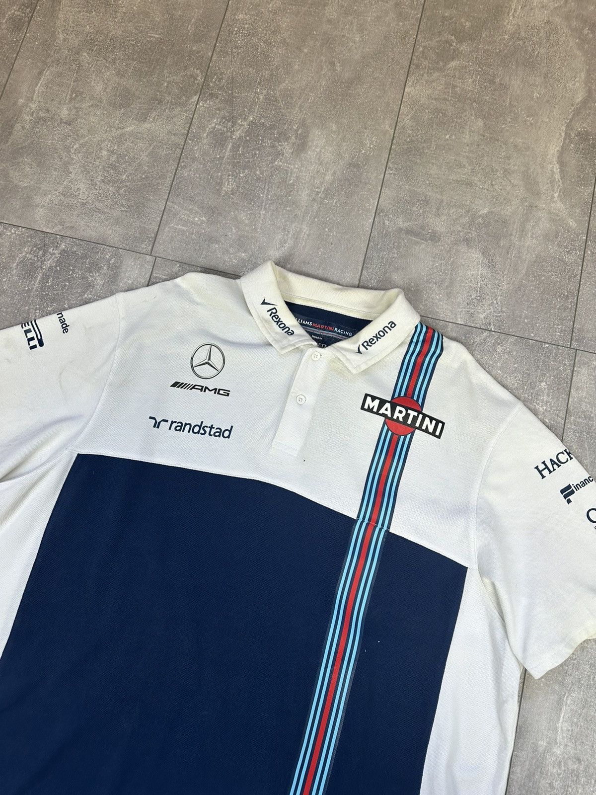 Hackett Men’s distressed polo xxxl Mercedes martini racing Size US XXL / EU 58 / 5 - 12 Thumbnail