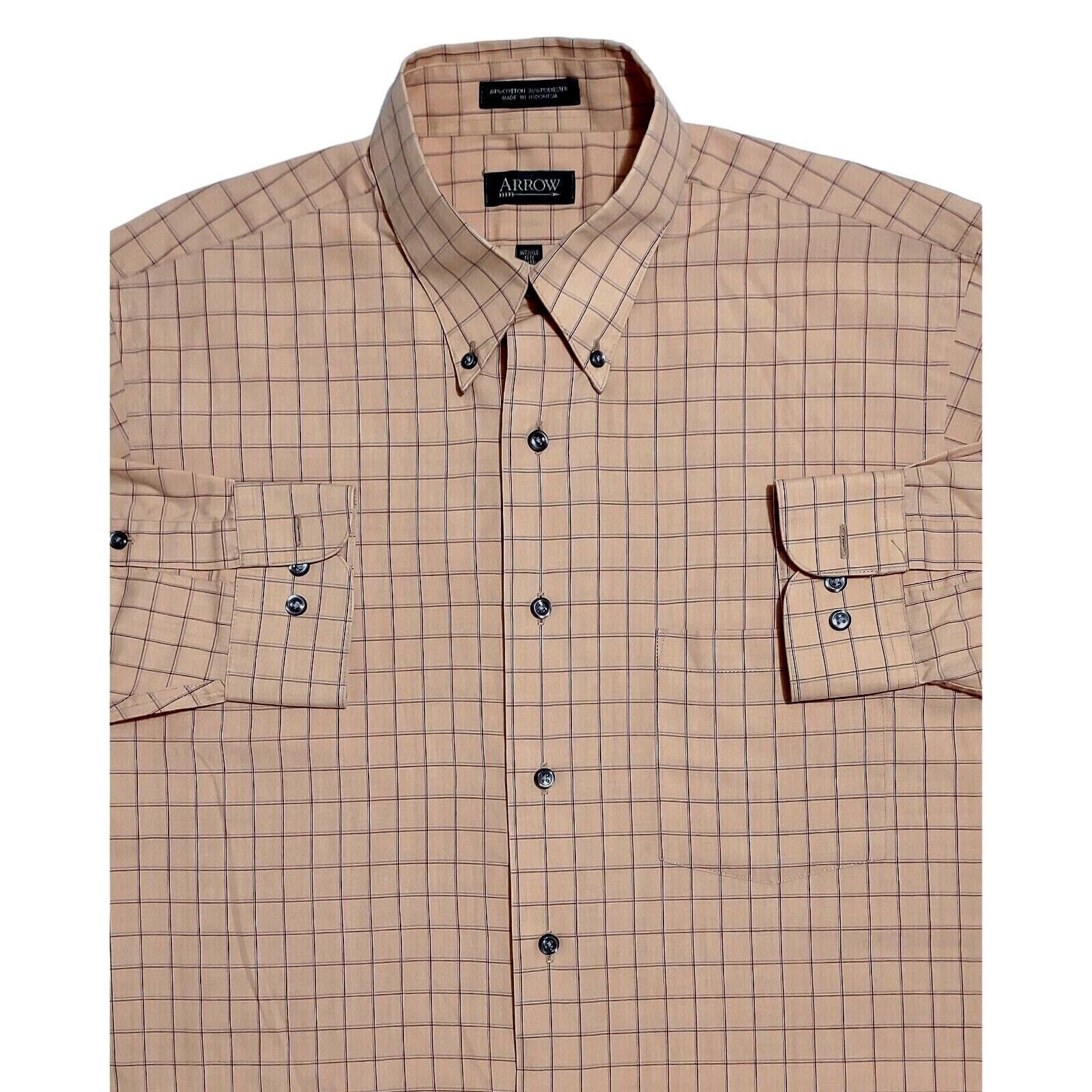Arrow Arrow Shirt M Men's Wrinkle Free Button Up Long Sleeve Plaid Size US M / EU 48-50 / 2 - 4 Thumbnail