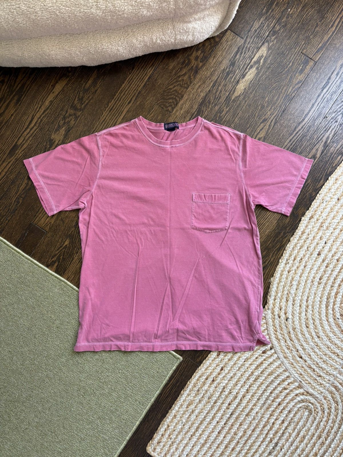 Lands' End Lands End Pink Distressed Pocket Tee Size US L / EU 52-54 / 3 - 1 Thumbnail
