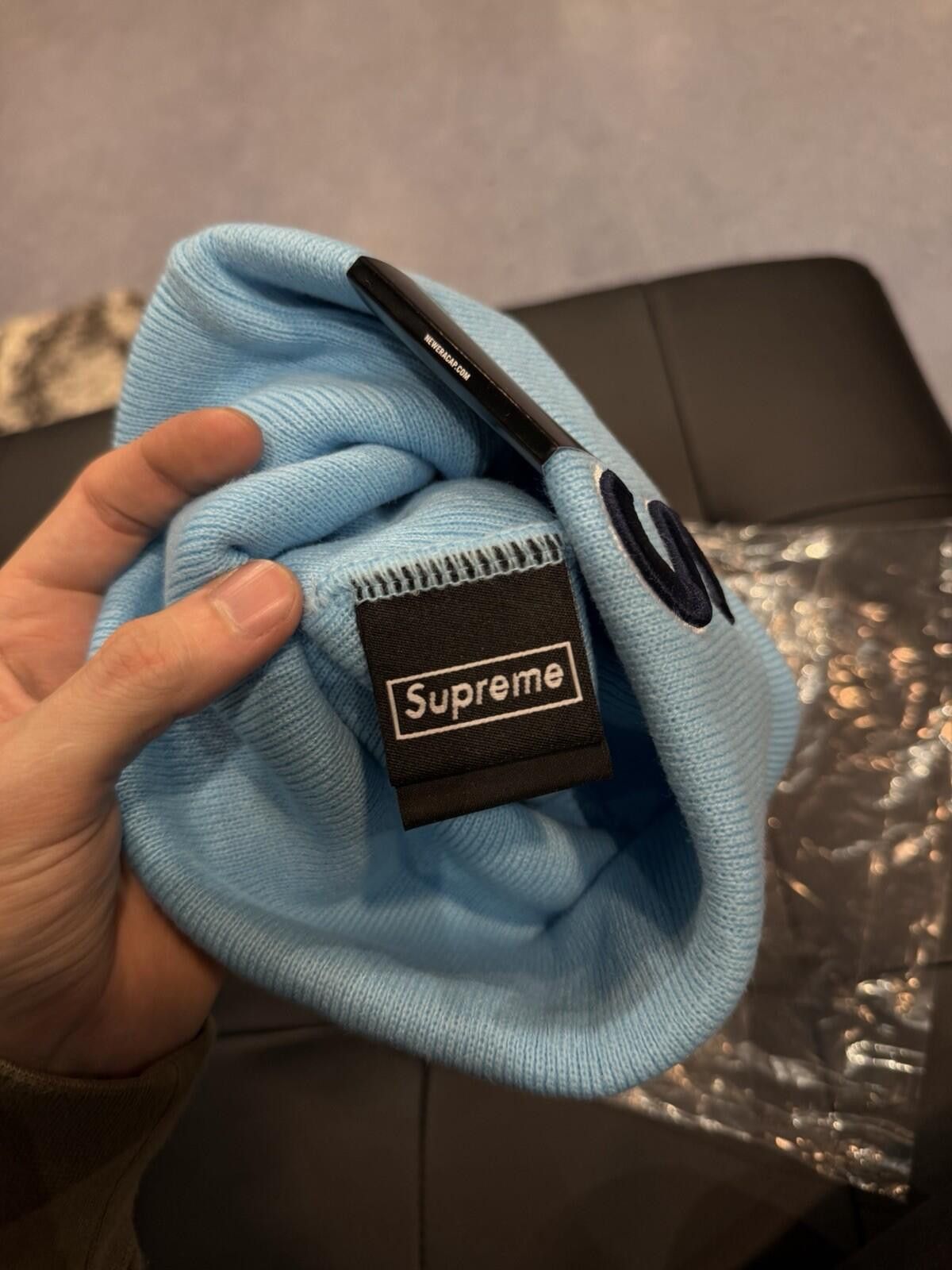 Supreme Supreme New Era Devil S Logo Beanie - Blue - Brand New Size ONE SIZE - 7 Thumbnail