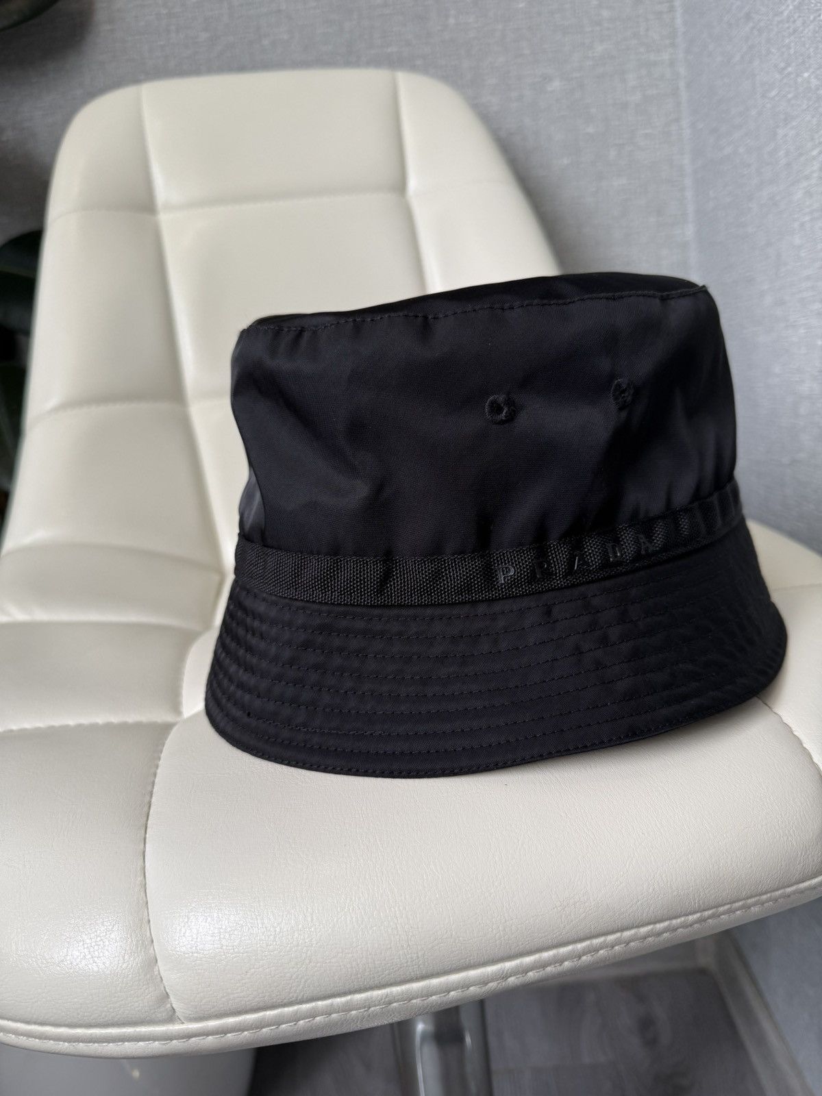 Prada Prada Nylon Bucket Hat Black Panama With Logo Made in Italy Size ONE SIZE - 8 Thumbnail