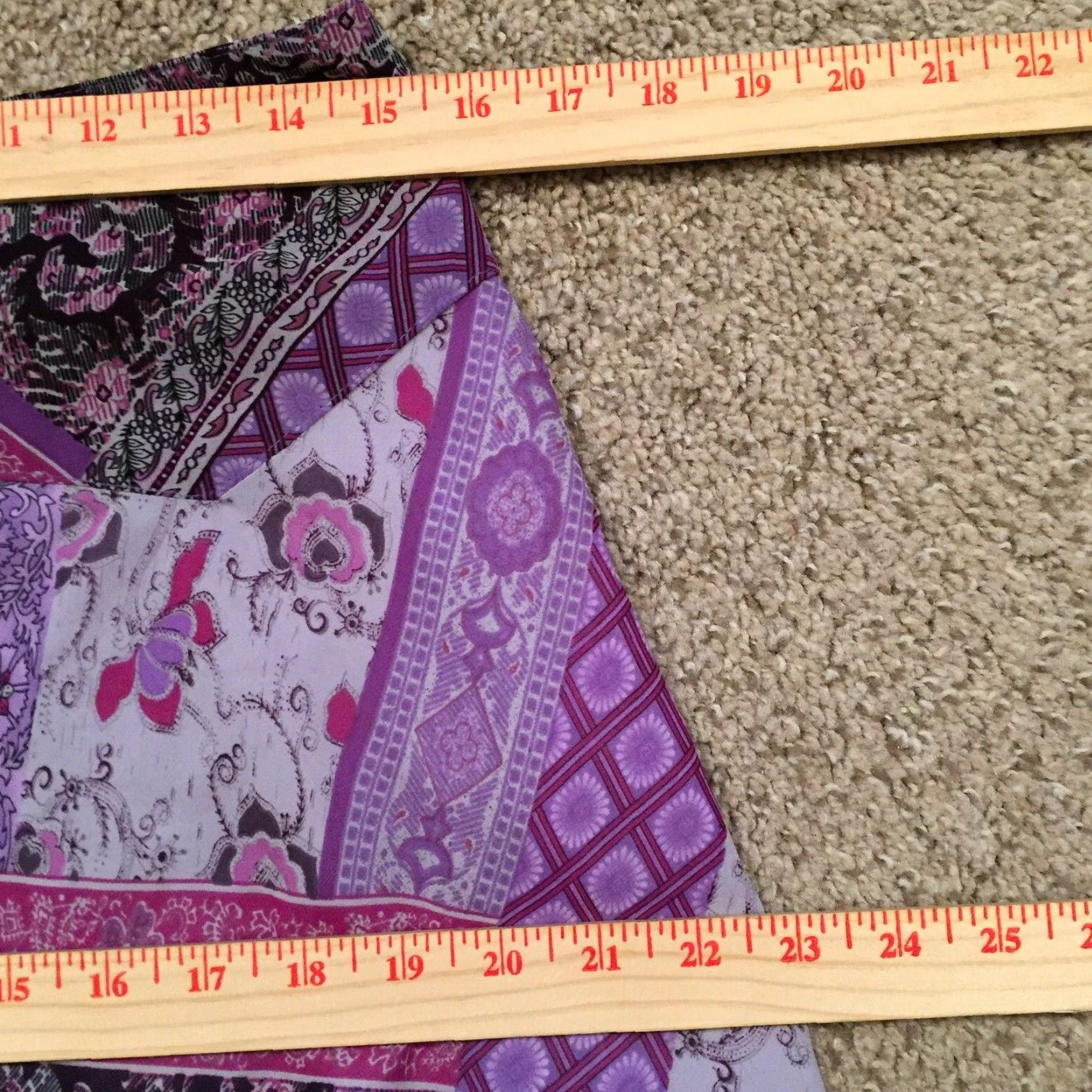 Vintage B. Moss Skirt Knee Length A-Line Purple 6 Geometric Lightweight Lined Polyester Womens Regular Zip Closure Size 28" / US 6 / IT 42 - 4 Thumbnail