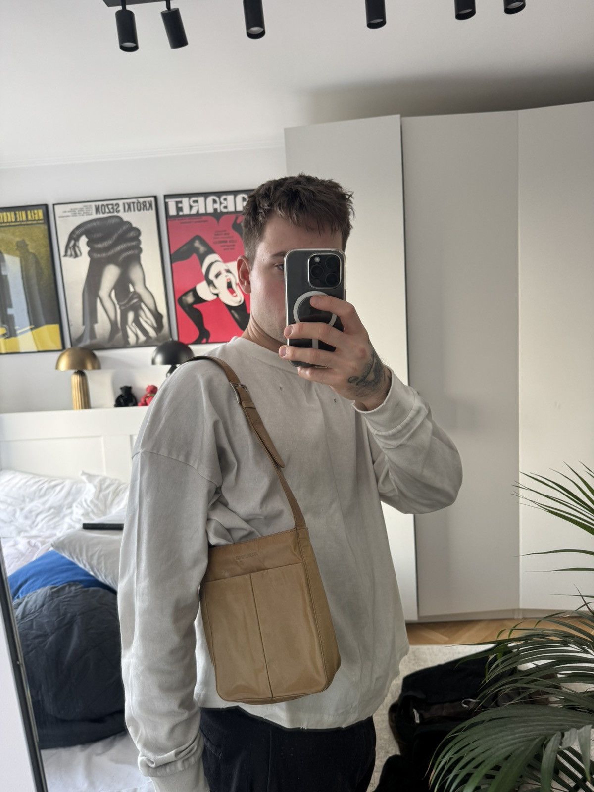Jil Sander Vintage Jil Sander Leather Bag Archive Designer Beige Rare Size ONE SIZE - 4 Thumbnail