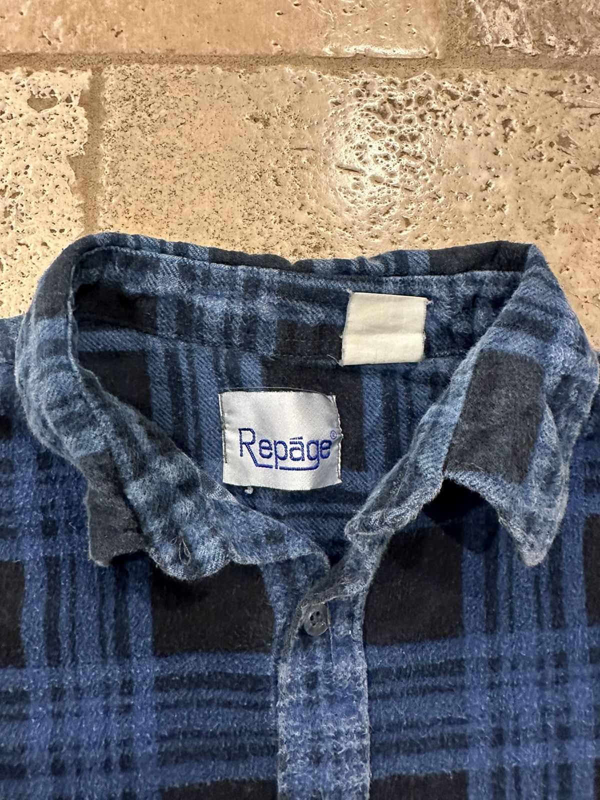 Flannel Vintage Repage Blue Black Flannel Button Up Shirt Size US M / EU 48-50 / 2 - 8 Thumbnail