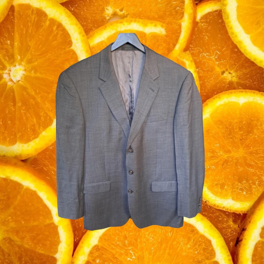 Lauren Ralph Lauren Lauren Ralph Lauren Tan 3 Button Gray Blazer 100% Lambswool Size 44R - 1 Thumbnail