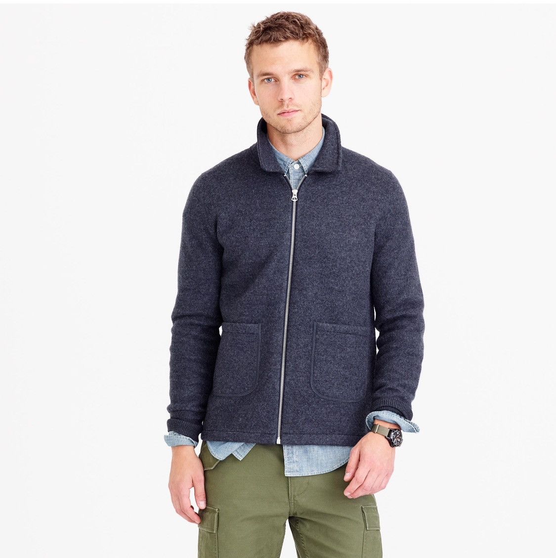 J.Crew Wallace & Barnes 100% Merino Wool Coaches Jacket Size US S / EU 44-46 / 1 - 4 Thumbnail