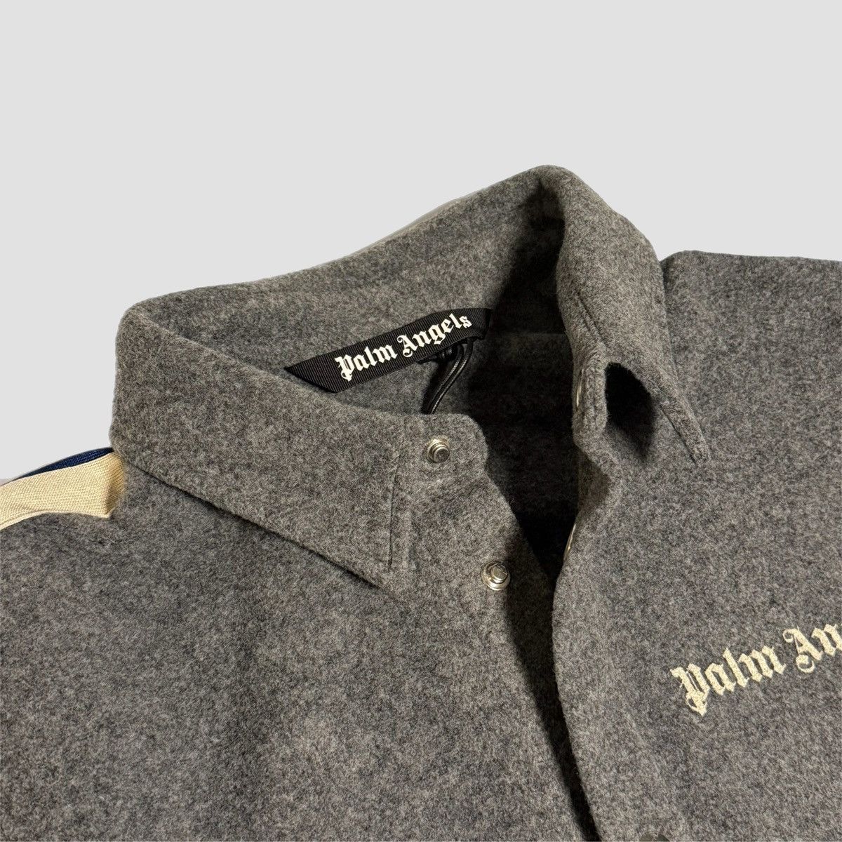 Palm Angels Palm Angels Wool Track Overshirt Size US M / EU 48-50 / 2 - 6 Thumbnail