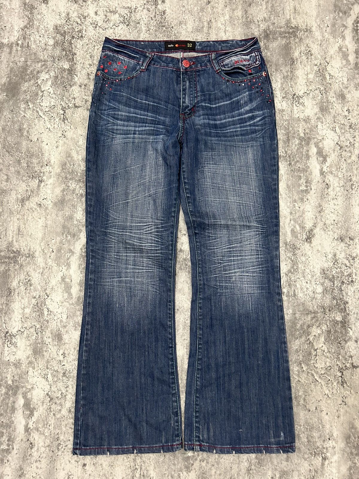 If Six Was Nine × Japanese Brand × Tornado Mart Ado Sweet Strobery Distressed Bootcut Jeans Size US 32 / EU 48 - 3 Thumbnail