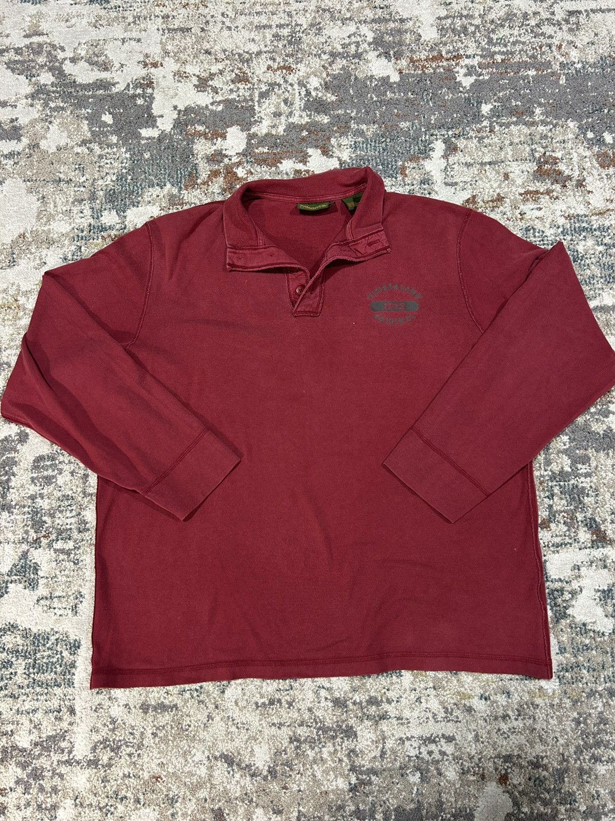 Vintage Vintage Timberland Weathergear Red Collared Sweatshirt Size US XL / EU 56 / 4 - 1 Thumbnail